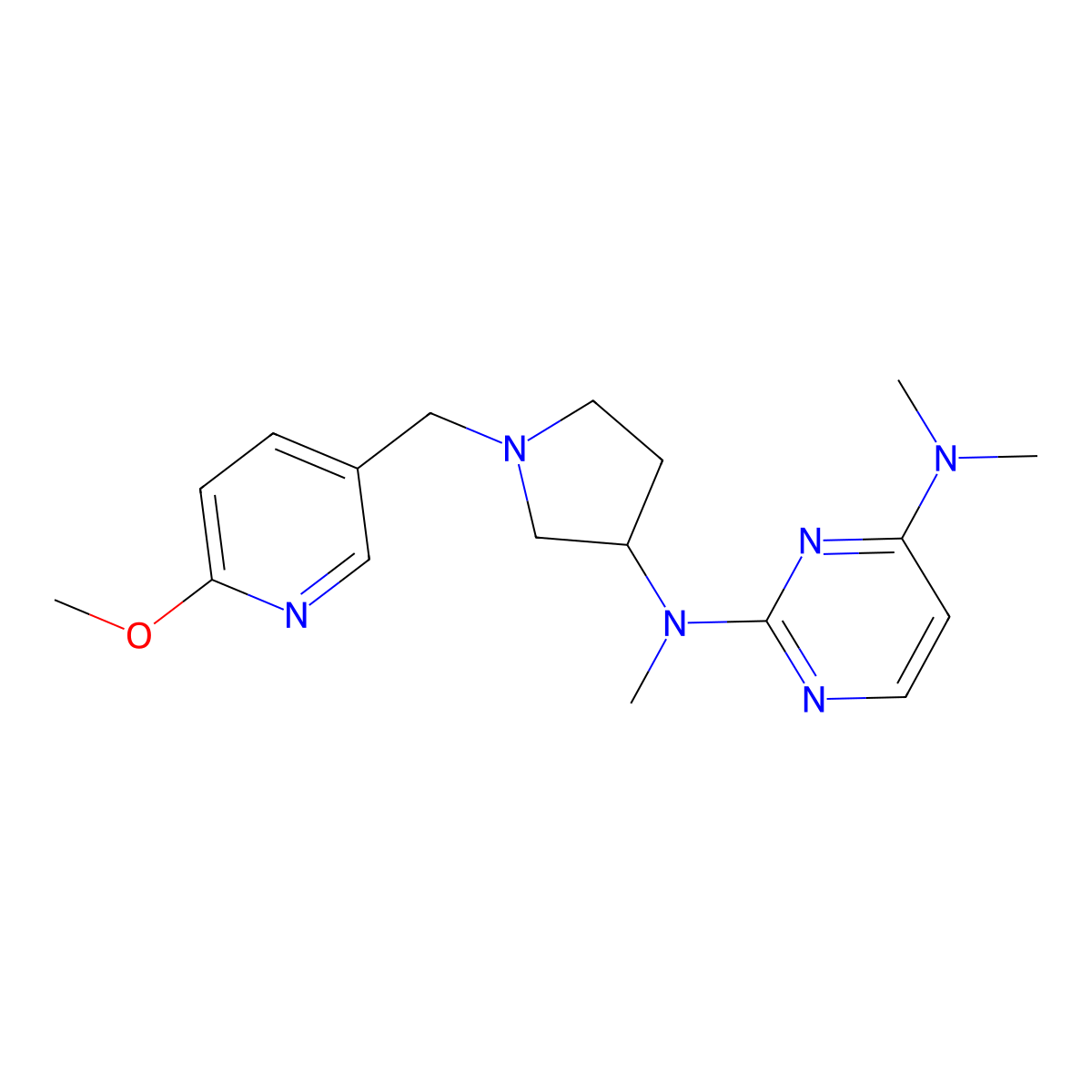 N2-{1-[(6-methoxypyridin-3-yl)methyl]pyrrolidin-3-yl}-N2,N4,N4-trimethylpyrimidine-2,4-diamine molecular structure, CAS 3054564-00-7