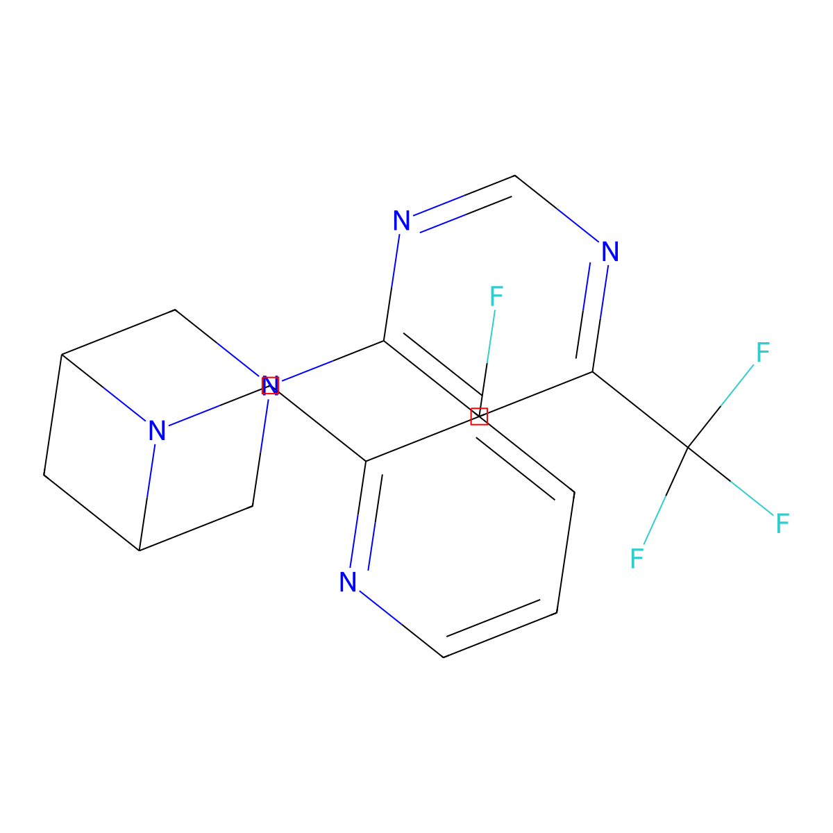 6-[(3-Fluoropyridin-2-yl)methyl]-3-[6-(trifluoromethyl)pyrimidin-4-yl]-3,6-diazabicyclo[3.1.1]heptane molecular structure, CAS 3054564-01-8