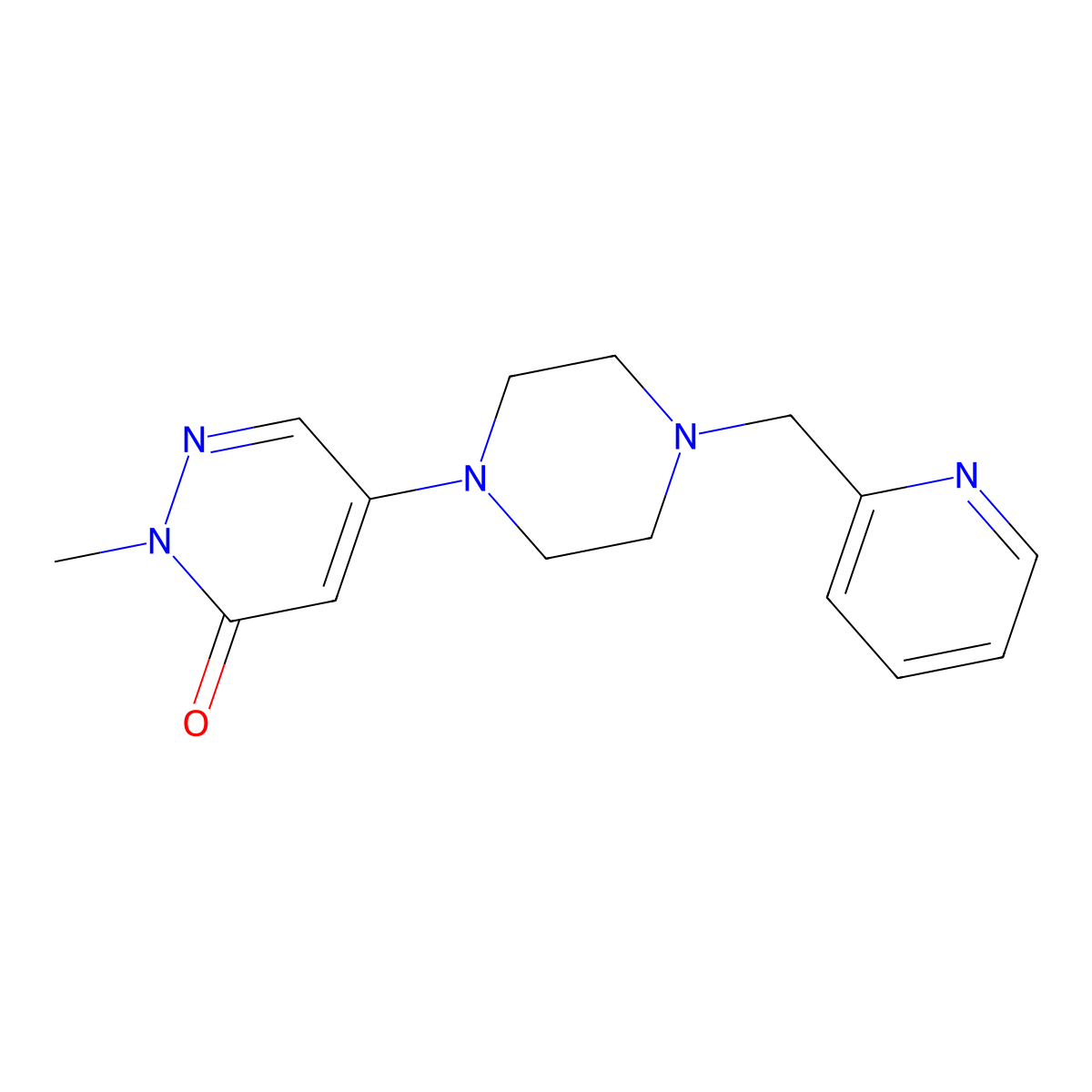 2-Methyl-5-{4-[(pyridin-2-yl)methyl]piperazin-1-yl}-2,3-dihydropyridazin-3-one molecular structure, CAS 3054564-09-6