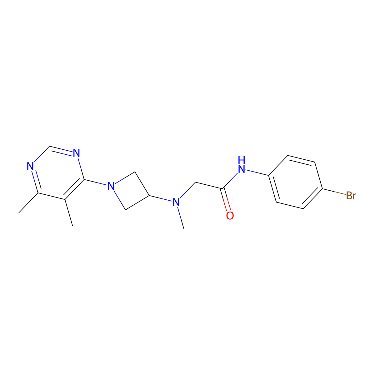 N-(4-bromophenyl)-2-{[1-(5,6-dimethylpyrimidin-4-yl)azetidin-3-yl](methyl)amino}acetamide molecular structure, CAS 3054564-12-1