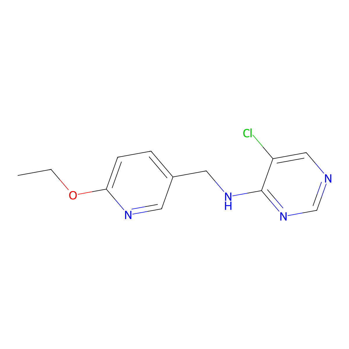 5-chloro-N-[(6-ethoxypyridin-3-yl)methyl]pyrimidin-4-amine molecular structure, CAS 3054564-29-0
