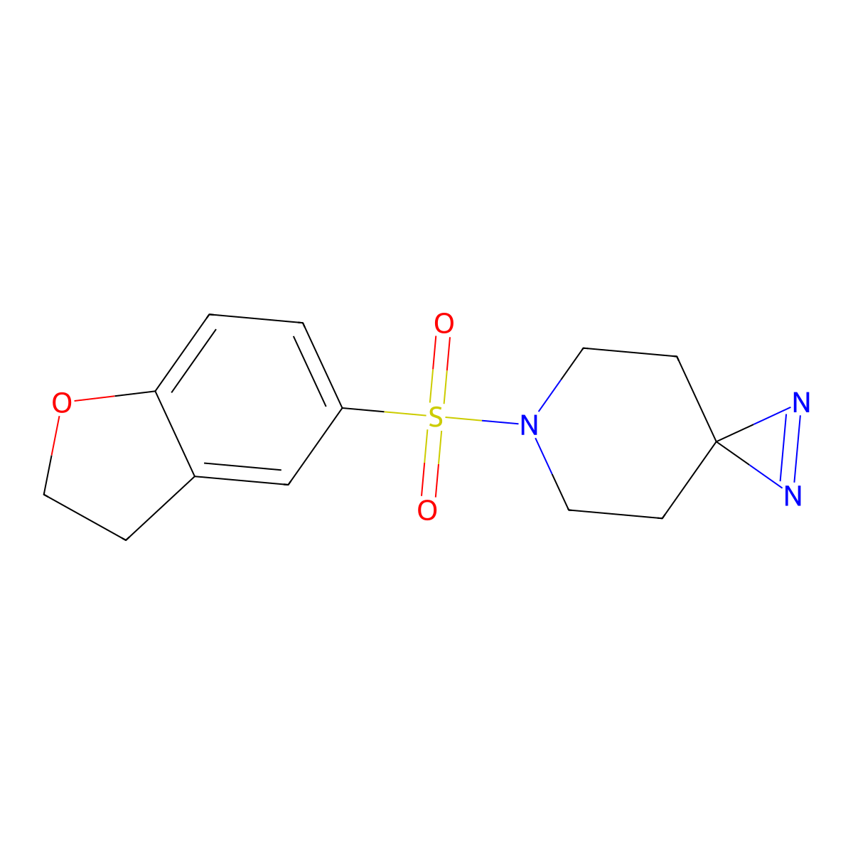 6-(2,3-Dihydro-1-benzofuran-5-sulfonyl)-1,2,6-triazaspiro[2.5]oct-1-ene molecular structure, CAS 3054564-34-7