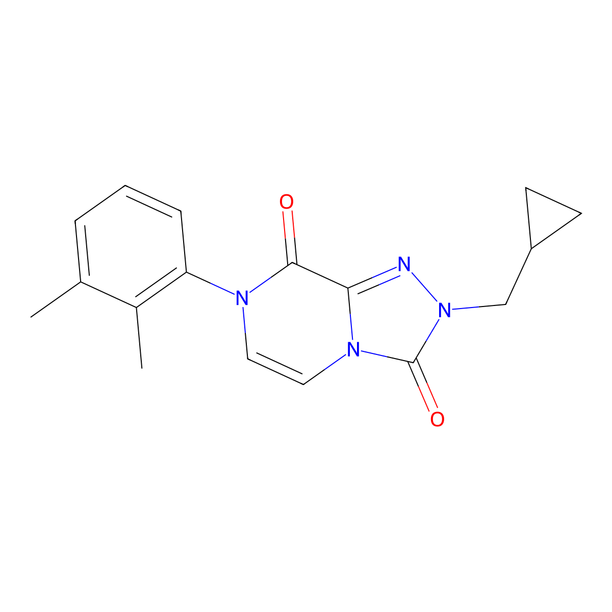 2-(cyclopropylmethyl)-7-(2,3-dimethylphenyl)-2H,3H,7H,8H-[1,2,4]triazolo[4,3-a]pyrazine-3,8-dione molecular structure, CAS 3054564-46-1