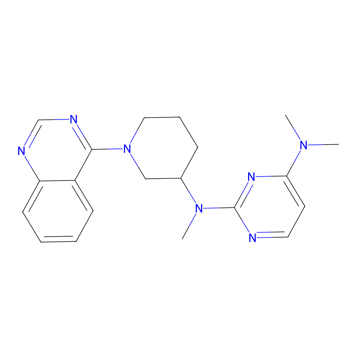 N2,N4,N4-trimethyl-N2-[1-(quinazolin-4-yl)piperidin-3-yl]pyrimidine-2,4-diamine molecular structure, CAS 3054564-56-3