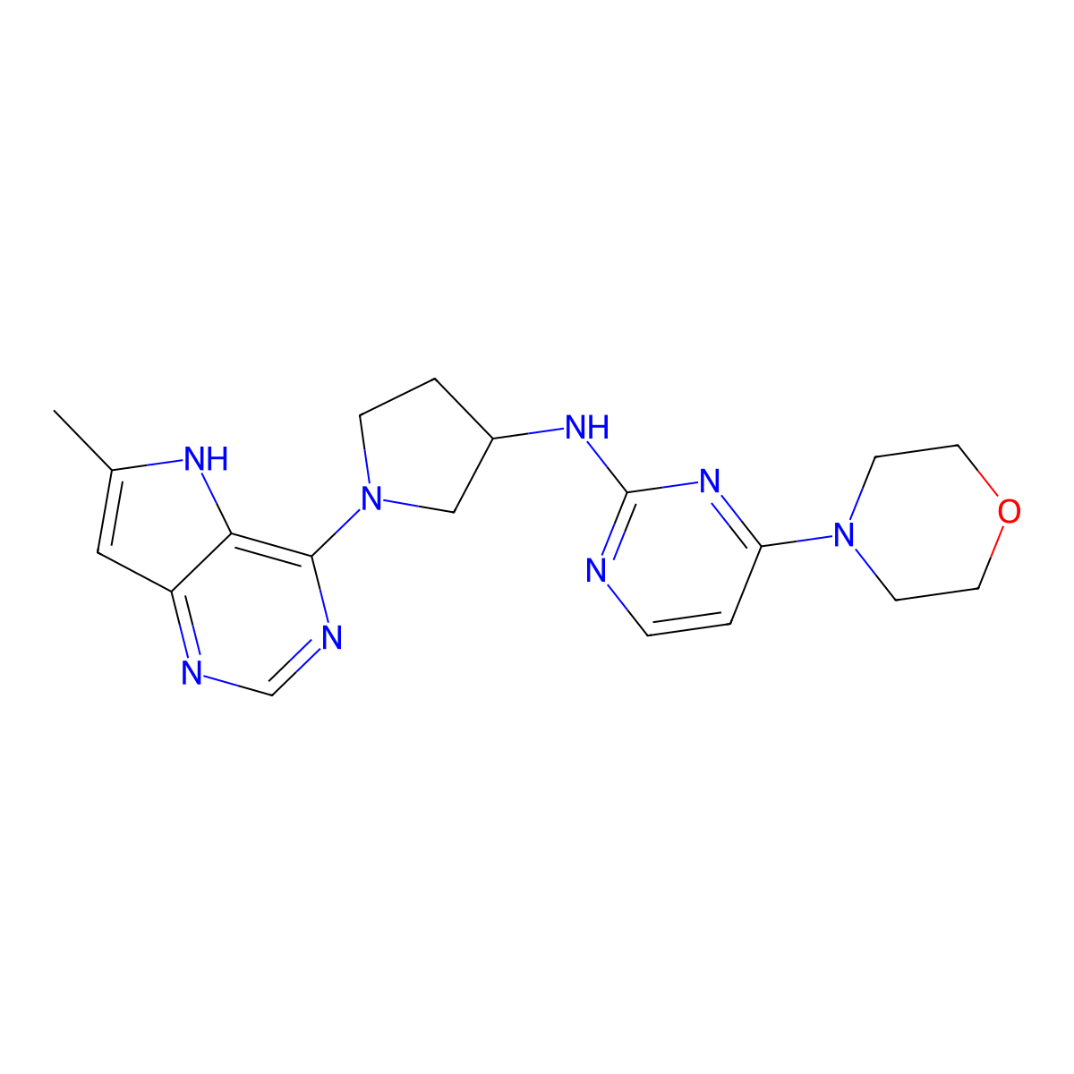 N-{1-[(1-methyl-1H-1,2,3-triazol-4-yl)methyl]pyrrolidin-3-yl}-4-(morpholin-4-yl)pyrimidin-2-amine molecular structure, CAS 3054564-65-4