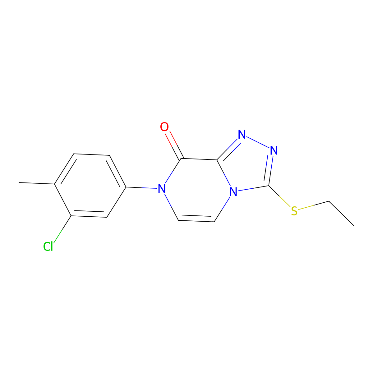 7-(3-chloro-4-methylphenyl)-3-(ethylsulfanyl)-7H,8H-[1,2,4]triazolo[4,3-a]pyrazin-8-one molecular structure, CAS 3054564-69-8