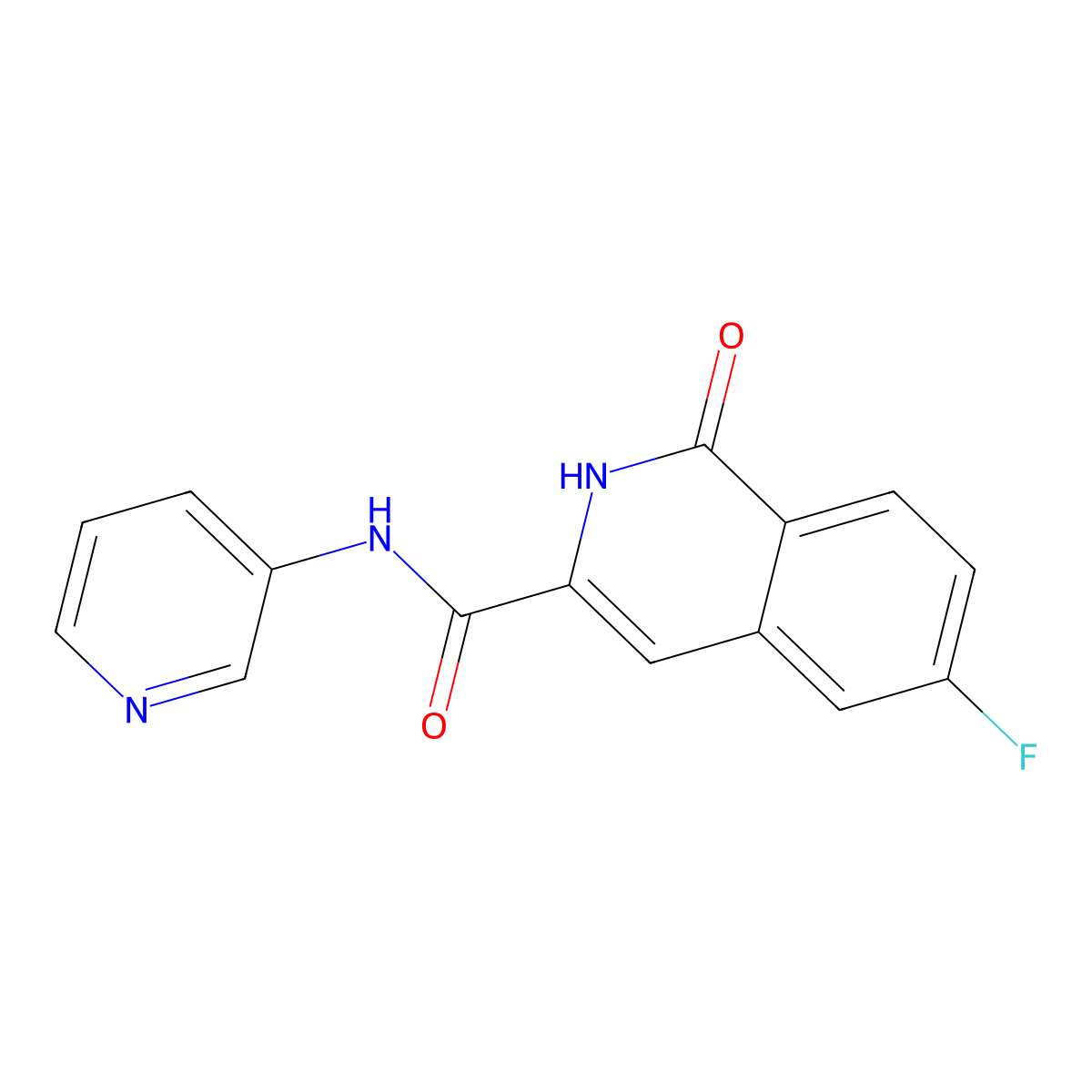 6-fluoro-1-oxo-N-(pyridin-3-yl)-1,2-dihydroisoquinoline-3-carboxamide molecular structure, CAS 3054564-75-6
