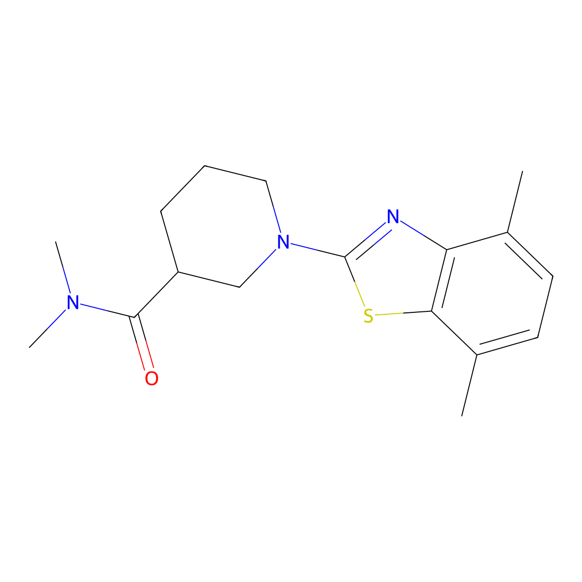 1-(4,7-dimethyl-1,3-benzothiazol-2-yl)-N,N-dimethylpiperidine-3-carboxamide molecular structure, CAS 3054564-77-8