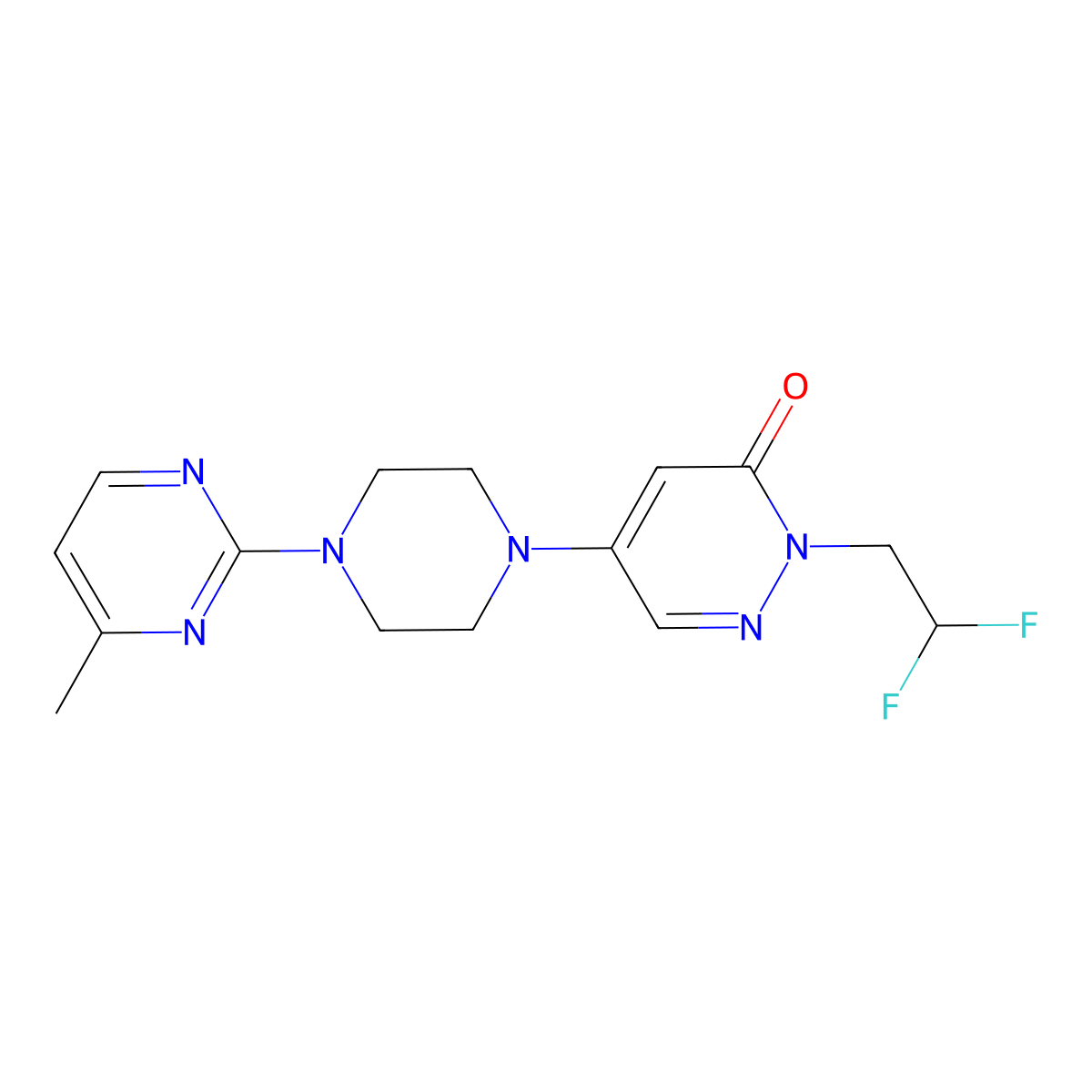 2-(2,2-Difluoroethyl)-5-[4-(4-methylpyrimidin-2-yl)piperazin-1-yl]-2,3-dihydropyridazin-3-one molecular structure, CAS 3054564-78-9