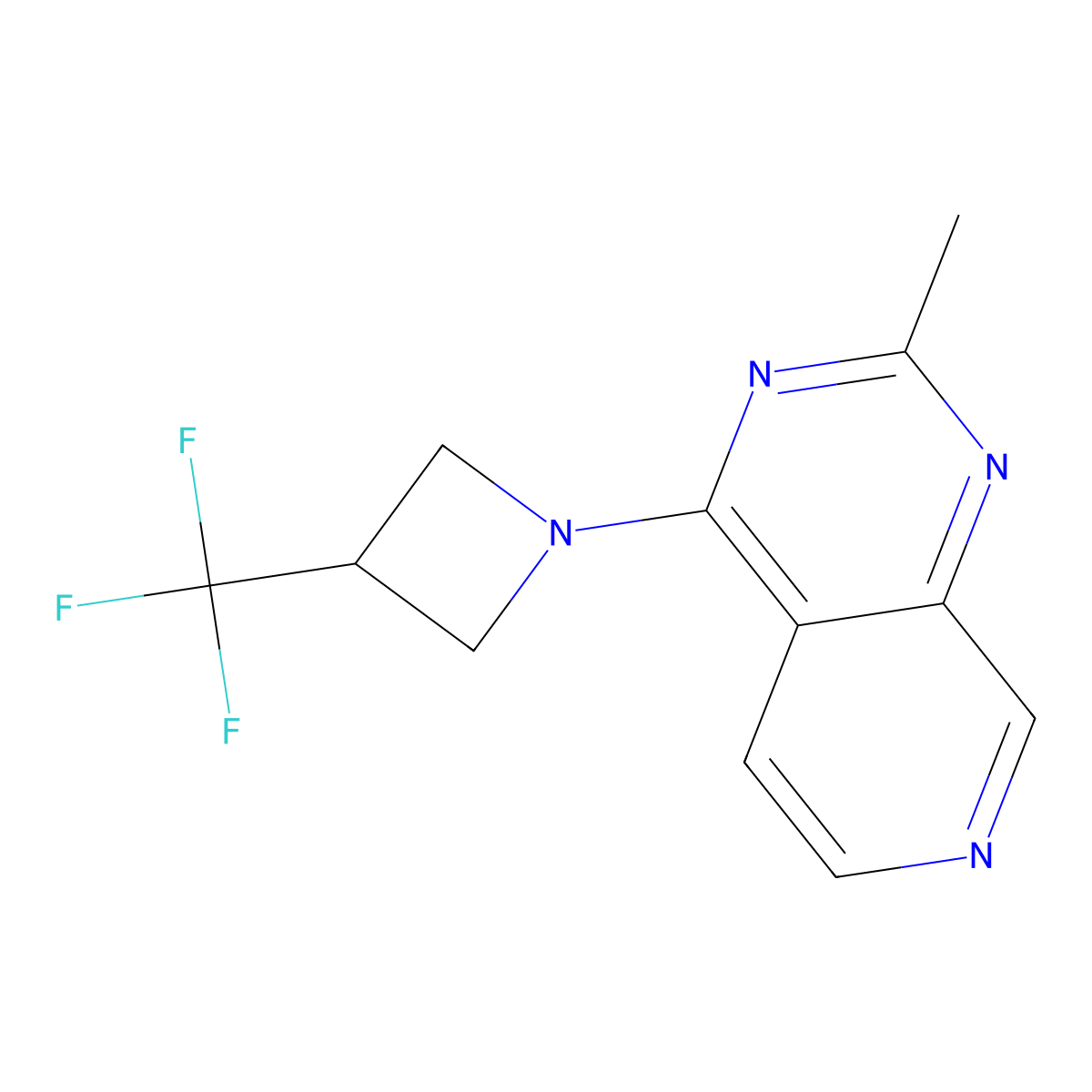1-{2-Methylpyrido[3,4-d]pyrimidin-4-yl}-3-(trifluoromethyl)azetidine molecular structure, CAS 3054564-79-0