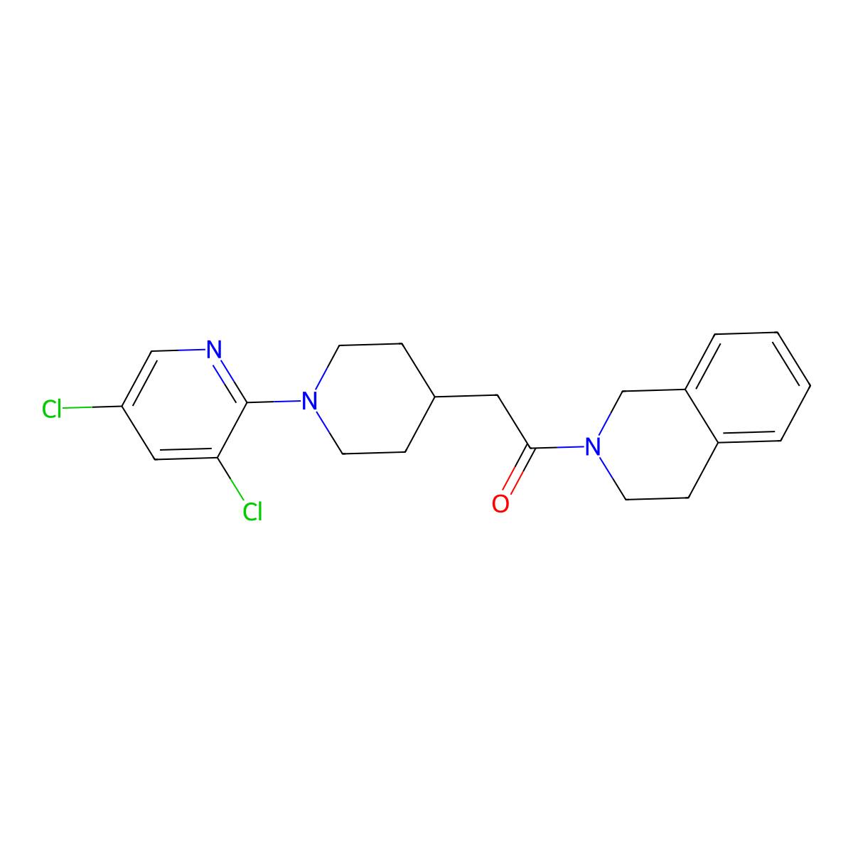 2-[1-(3,5-Dichloropyridin-2-yl)piperidin-4-yl]-1-(1,2,3,4-tetrahydroisoquinolin-2-yl)ethan-1-one molecular structure, CAS 3054564-88-1