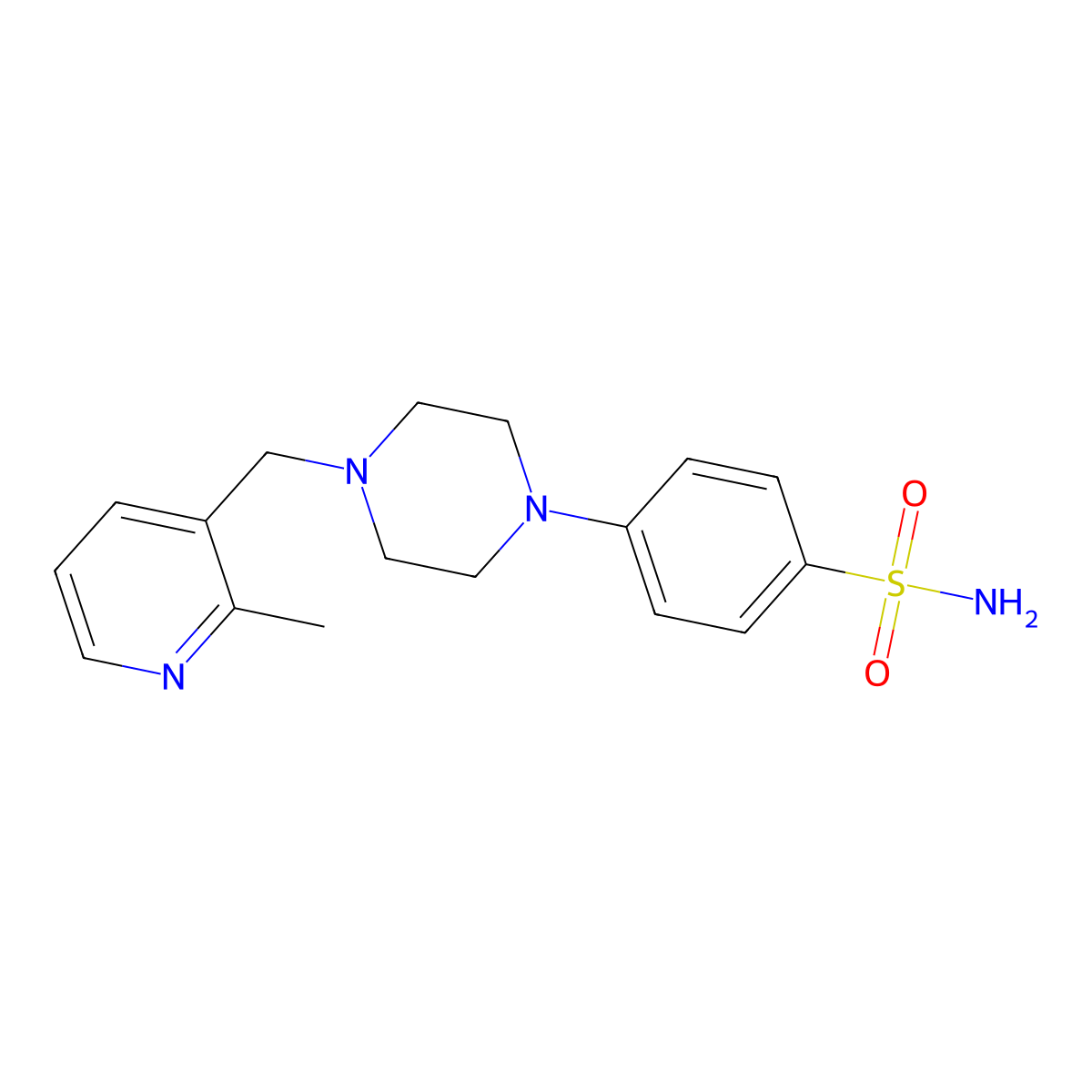 4-{4-[(2-Methylpyridin-3-yl)methyl]piperazin-1-yl}benzene-1-sulfonamide molecular structure, CAS 3054564-91-6