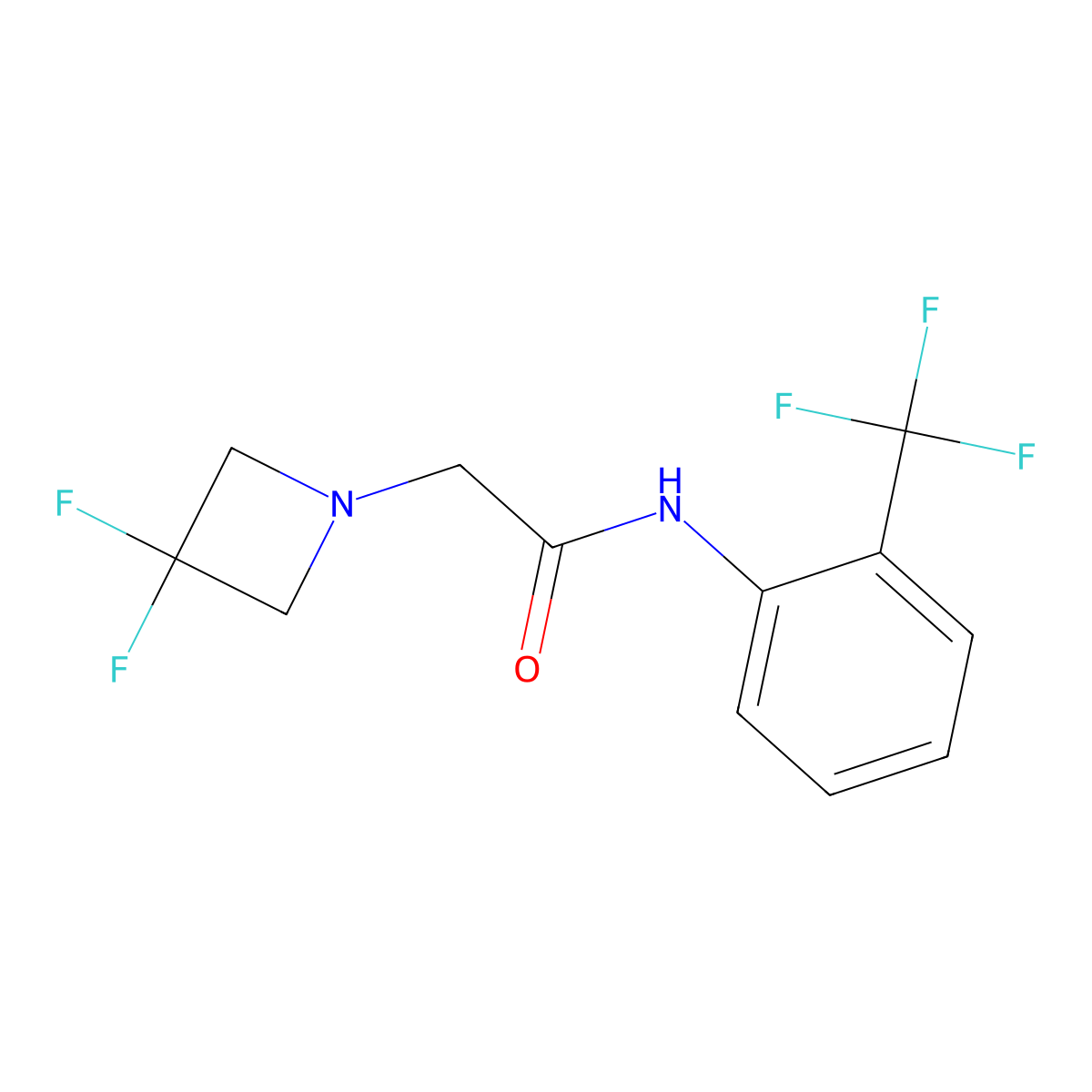 2-(3,3-difluoroazetidin-1-yl)-N-[2-(trifluoromethyl)phenyl]acetamide molecular structure, CAS 3054565-04-4