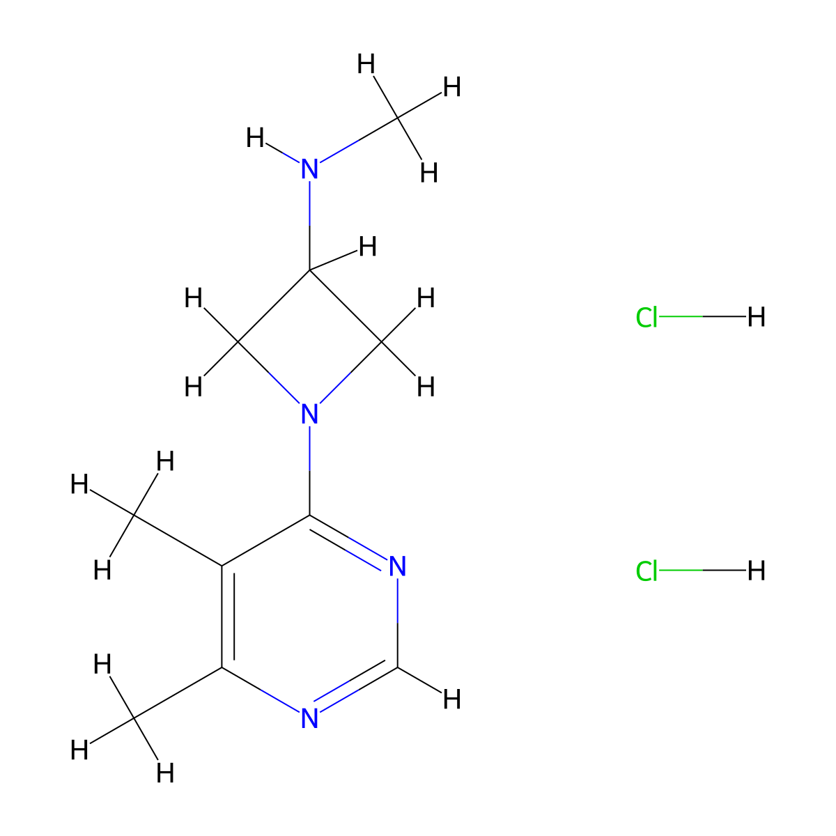 1-(5,6-dimethylpyrimidin-4-yl)-N-methylazetidin-3-amine dihydrochloride molecular structure, CAS 3054565-19-1