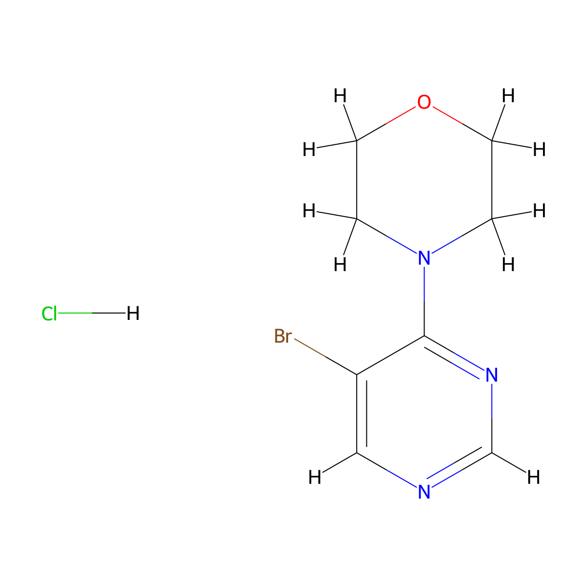 4-(5-Bromopyrimidin-4-yl)morpholine hydrochloride molecular structure, CAS 3054565-22-6