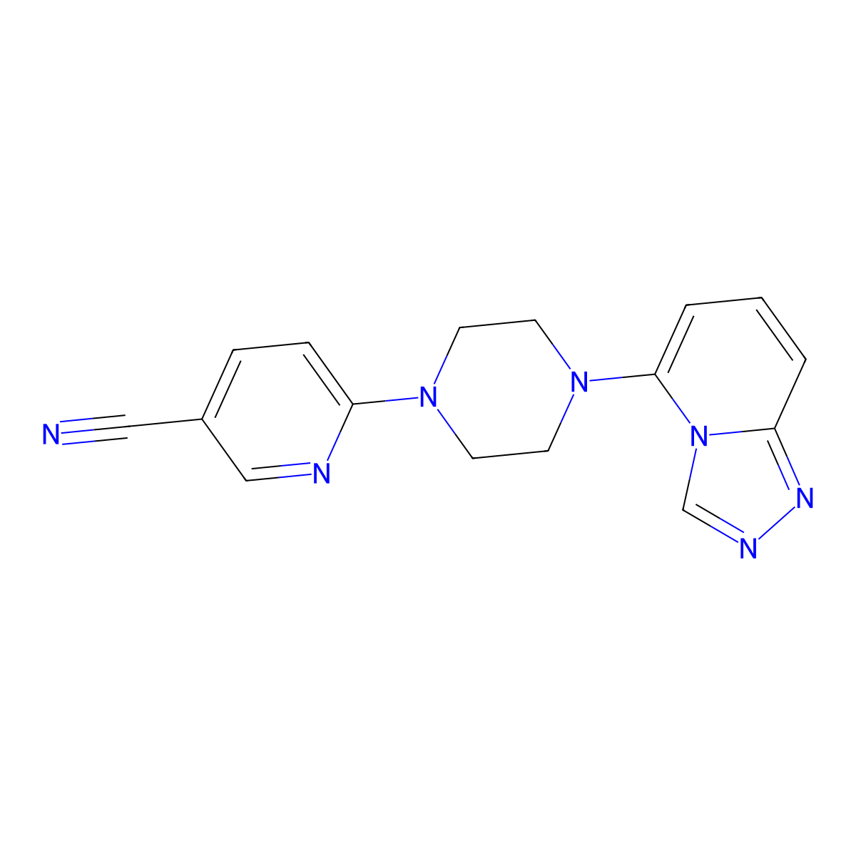 6-(4-{[1,2,4]Triazolo[4,3-a]pyridin-5-yl}piperazin-1-yl)pyridine-3-carbonitrile molecular structure, CAS 3054565-24-8