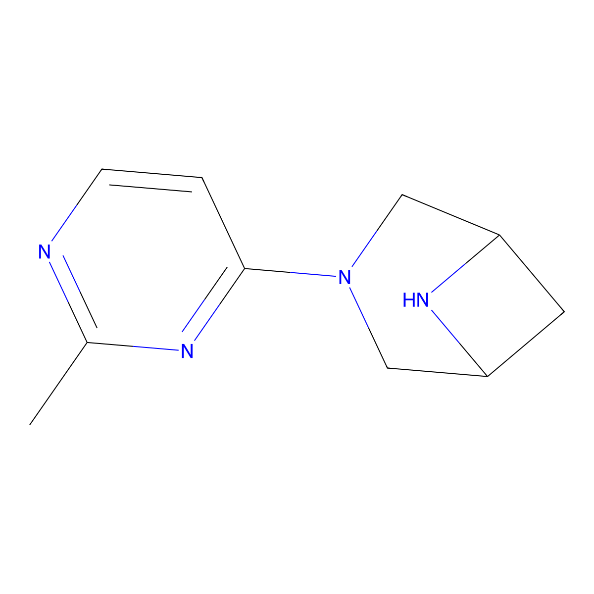 3-(2-Methylpyrimidin-4-yl)-3,6-diazabicyclo[3.1.1]heptane molecular structure, CAS 3054565-25-9