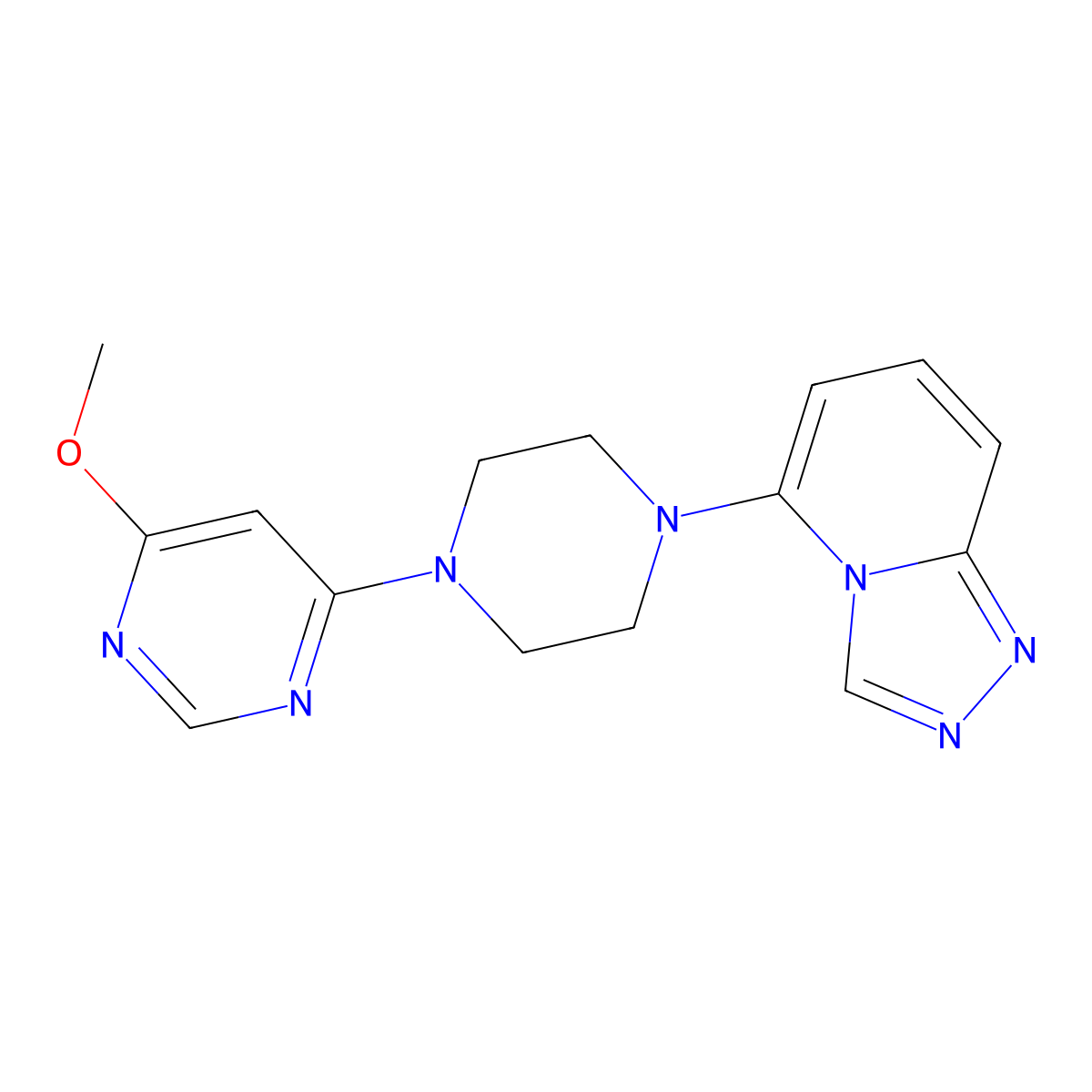 4-Methoxy-6-(4-{[1,2,4]triazolo[4,3-a]pyridin-5-yl}piperazin-1-yl)pyrimidine molecular structure, CAS 3054565-46-4