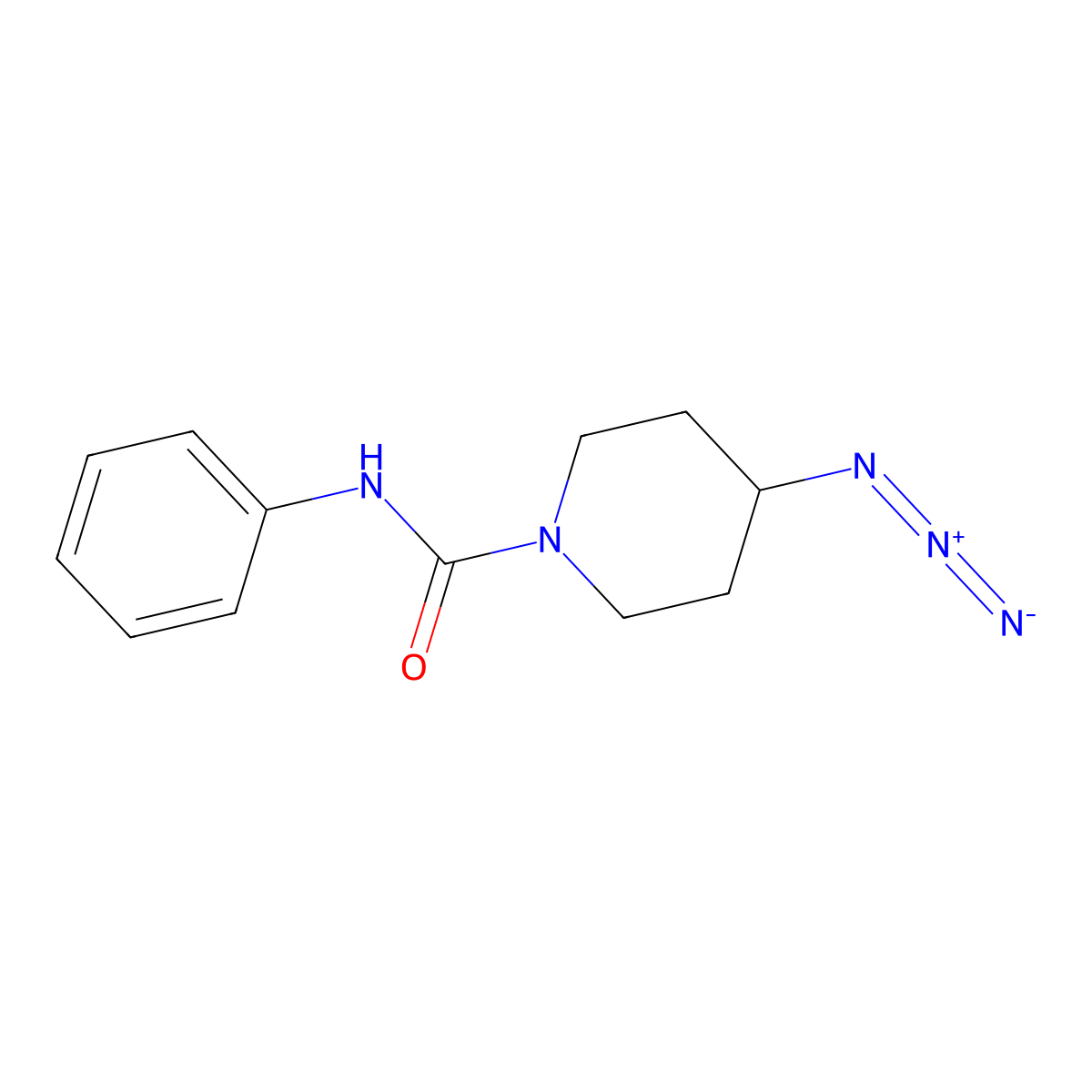 4-azido-N-phenylpiperidine-1-carboxamide molecular structure, CAS 3054565-49-7