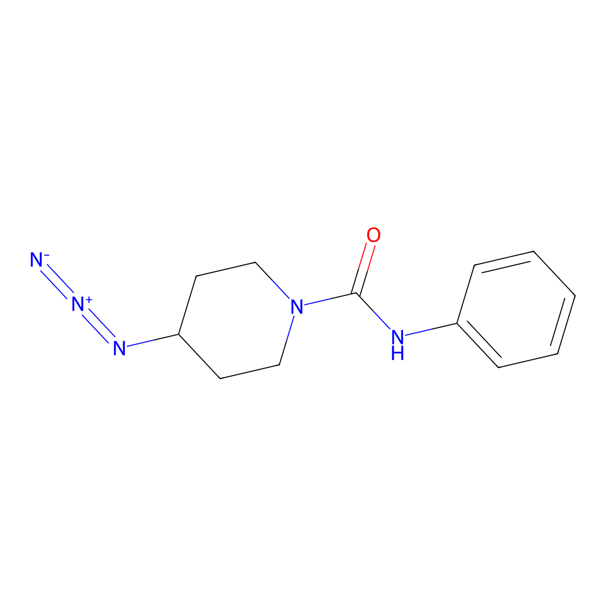 4-azido-N-phenylpiperidine-1-carboxamide molecular structure, CAS 3054565-49-7