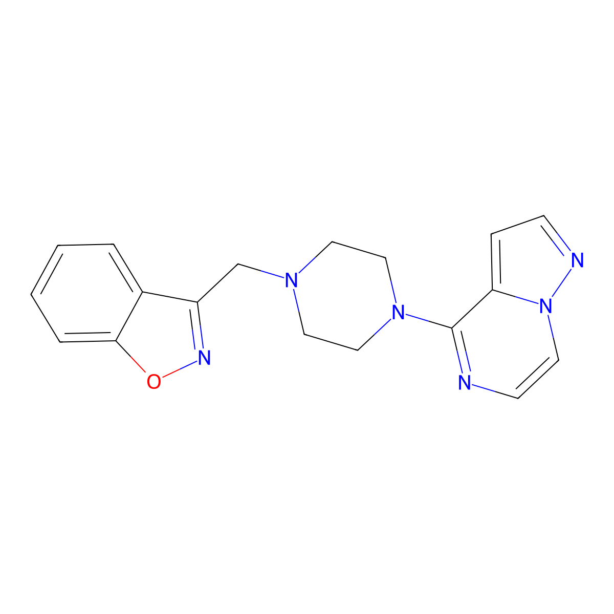 3-[(4-{Pyrazolo[1,5-a]pyrazin-4-yl}piperazin-1-yl)methyl]-1,2-benzoxazole molecular structure, CAS 3054565-52-2