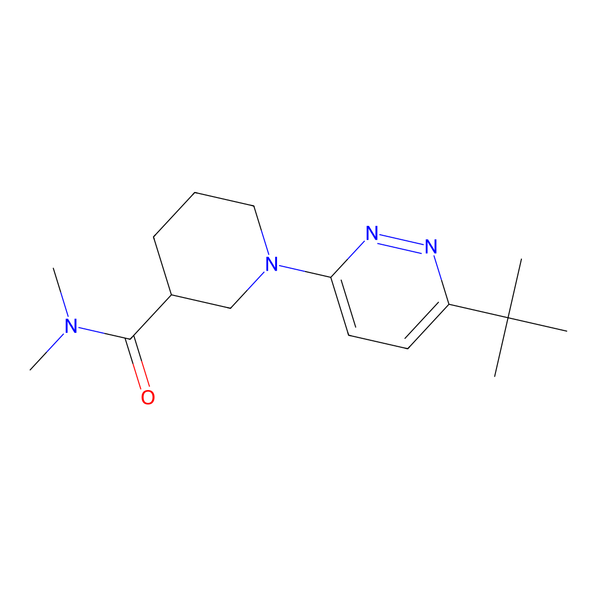 1-(6-tert-butylpyridazin-3-yl)-N,N-dimethylpiperidine-3-carboxamide molecular structure, CAS 3054565-56-6