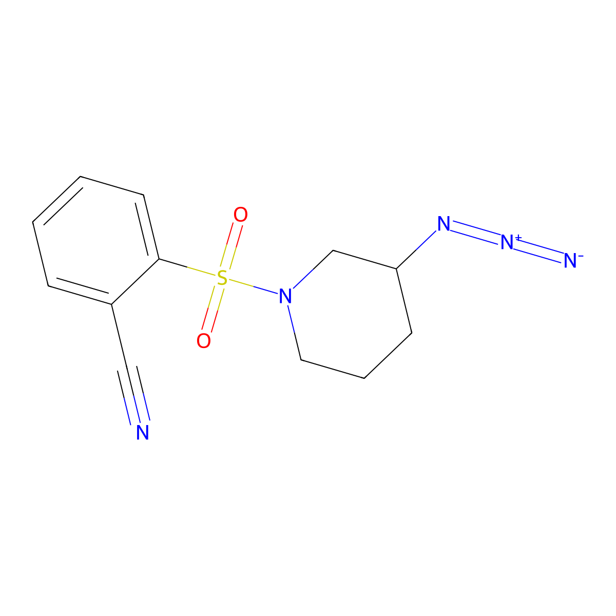 2-[(3-Azidopiperidin-1-yl)sulfonyl]benzonitrile molecular structure, CAS 3054565-58-8