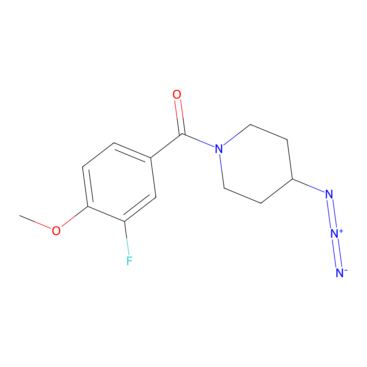 4-Azido-1-(3-fluoro-4-methoxybenzoyl)piperidine molecular structure, CAS 3054565-61-3