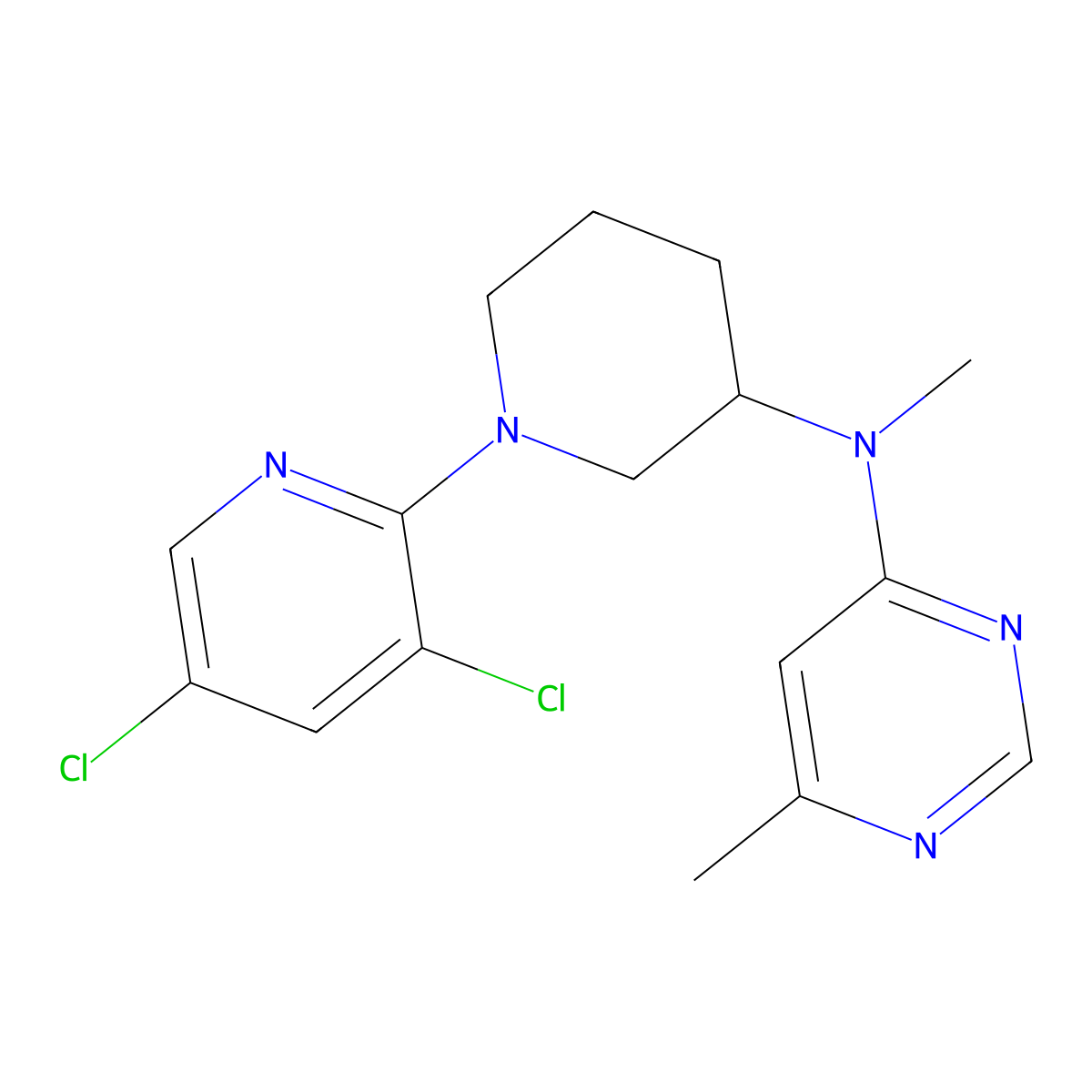 N-[1-(3,5-dichloropyridin-2-yl)piperidin-3-yl]-N,6-dimethylpyrimidin-4-amine molecular structure, CAS 3054565-85-1