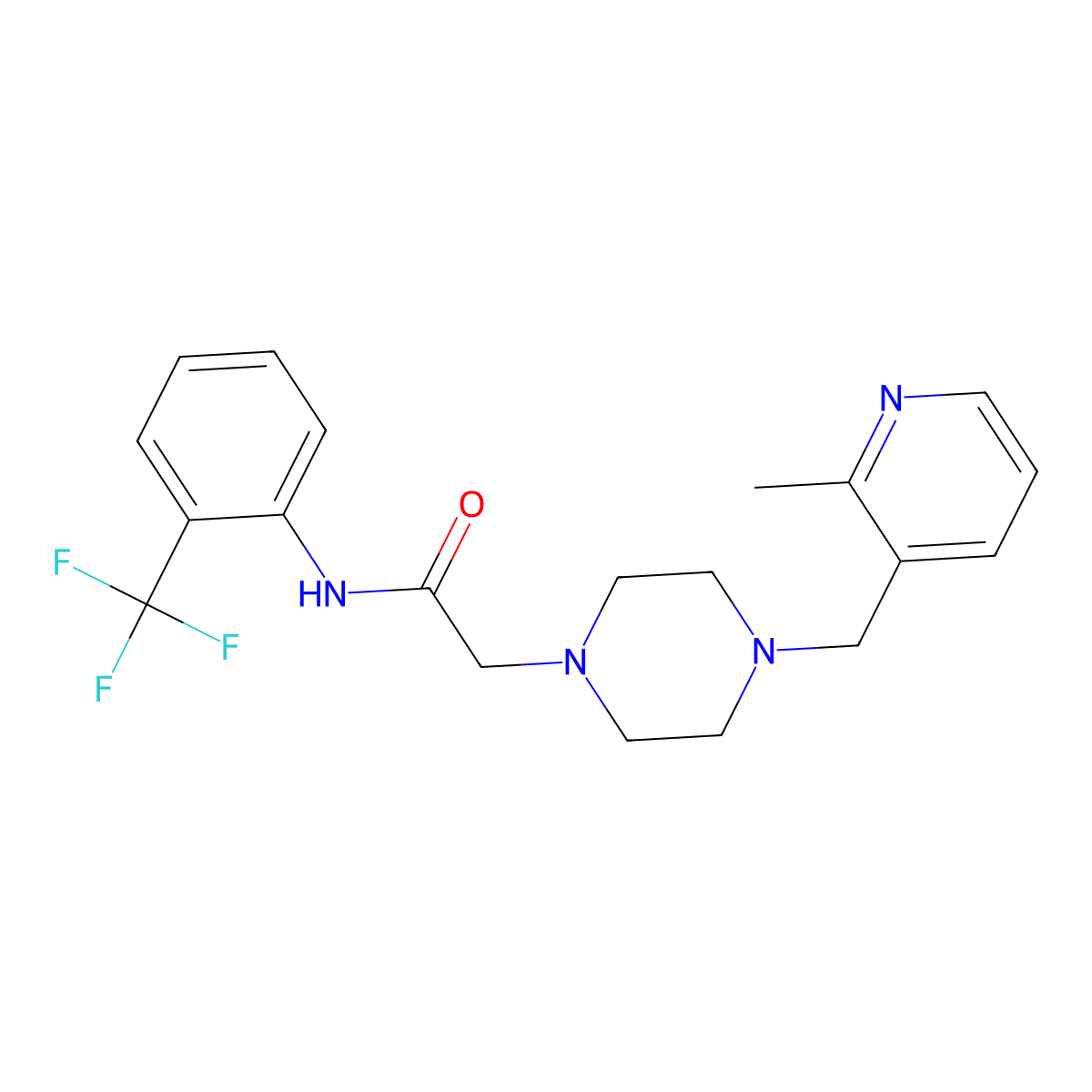2-{4-[(2-methylpyridin-3-yl)methyl]piperazin-1-yl}-N-[2-(trifluoromethyl)phenyl]acetamide molecular structure, CAS 3054565-91-9