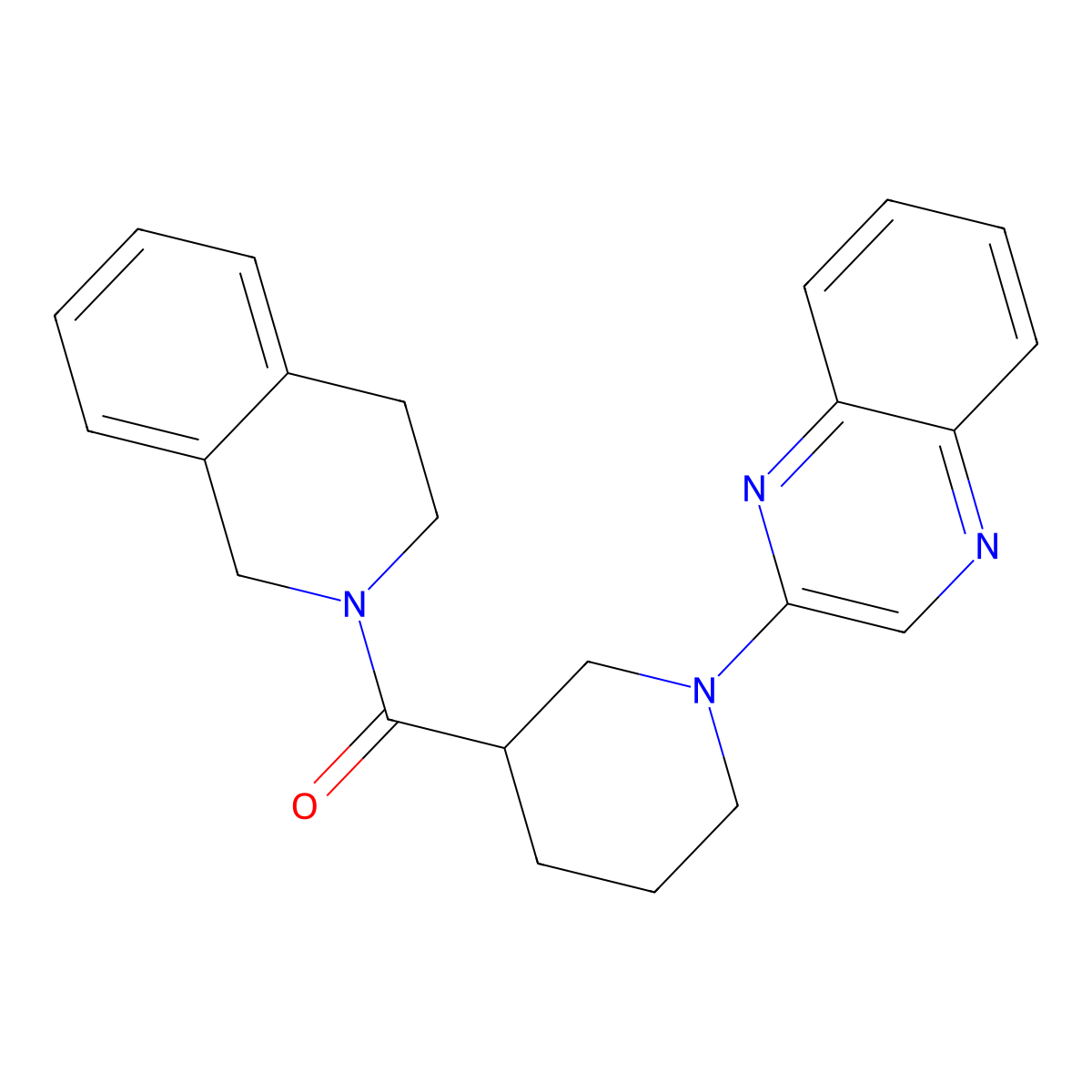 2-[3-(1,2,3,4-Tetrahydroisoquinoline-2-carbonyl)piperidin-1-yl]quinoxaline molecular structure, CAS 3054565-93-1