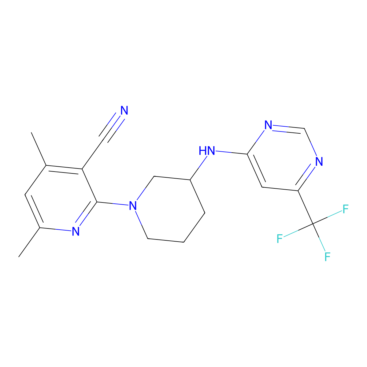 N-(1-{imidazo[1,2-a]pyrazin-8-yl}piperidin-3-yl)-6-(trifluoromethyl)pyrimidin-4-amine molecular structure, CAS 3054565-94-2