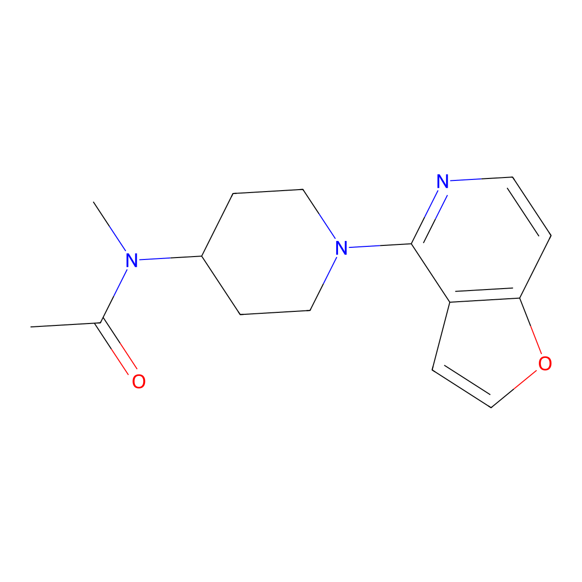 N-(1-{furo[3,2-c]pyridin-4-yl}piperidin-4-yl)-N-methylacetamide molecular structure, CAS 3054565-95-3
