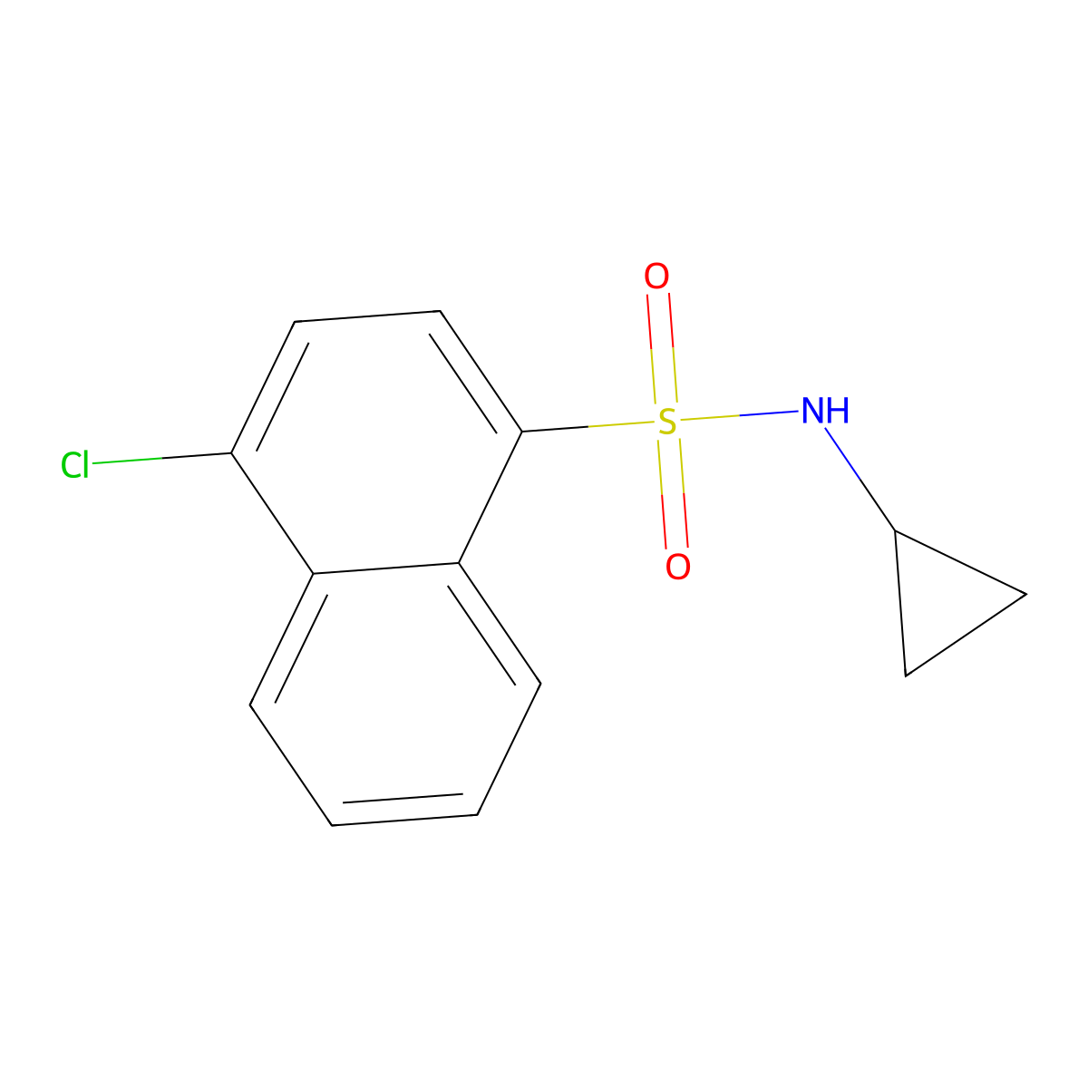 4-chloro-N-cyclopropylnaphthalene-1-sulfonamide molecular structure, CAS 3054566-02-5