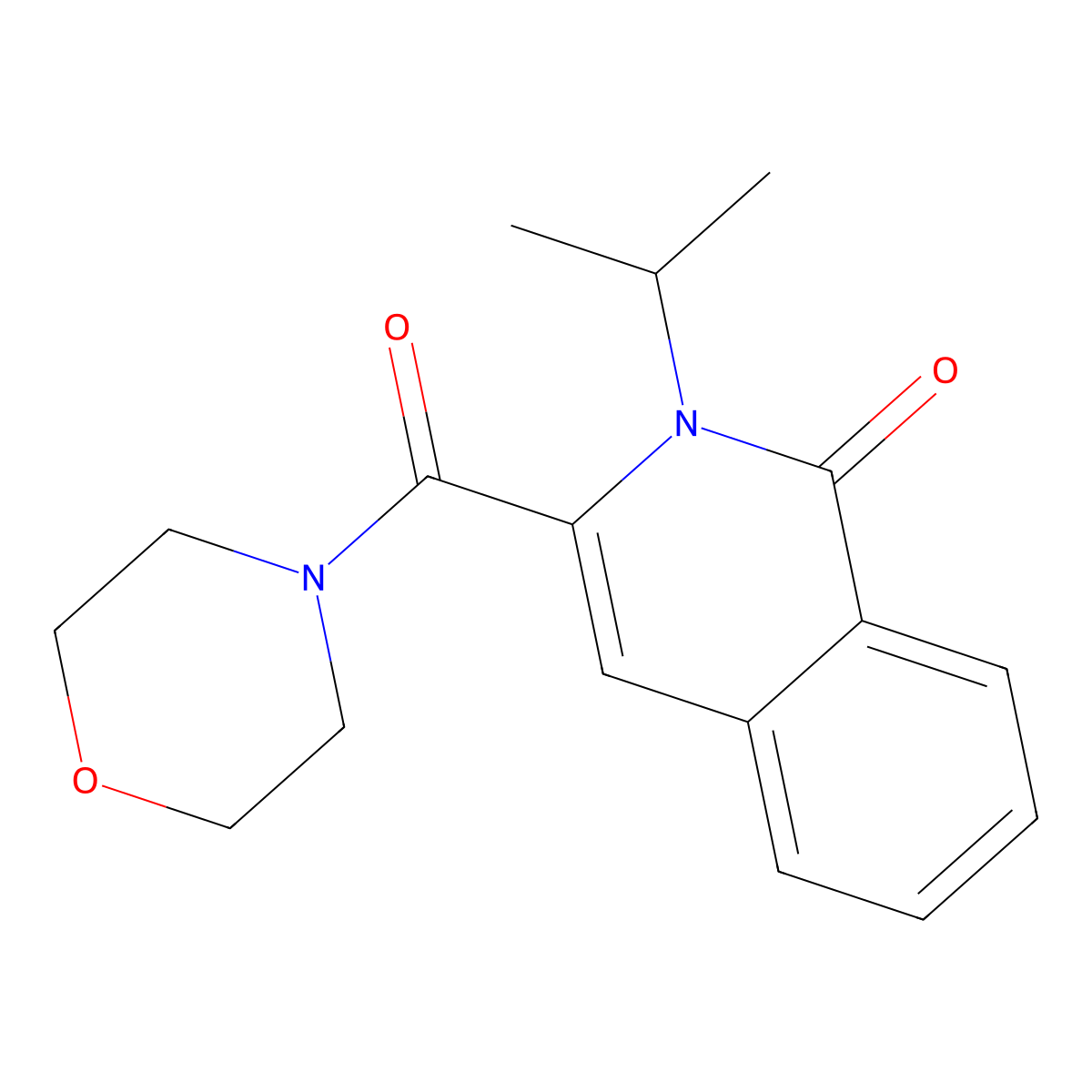 3-(Morpholine-4-carbonyl)-2-(propan-2-yl)-1,2-dihydroisoquinolin-1-one molecular structure, CAS 3054566-03-6