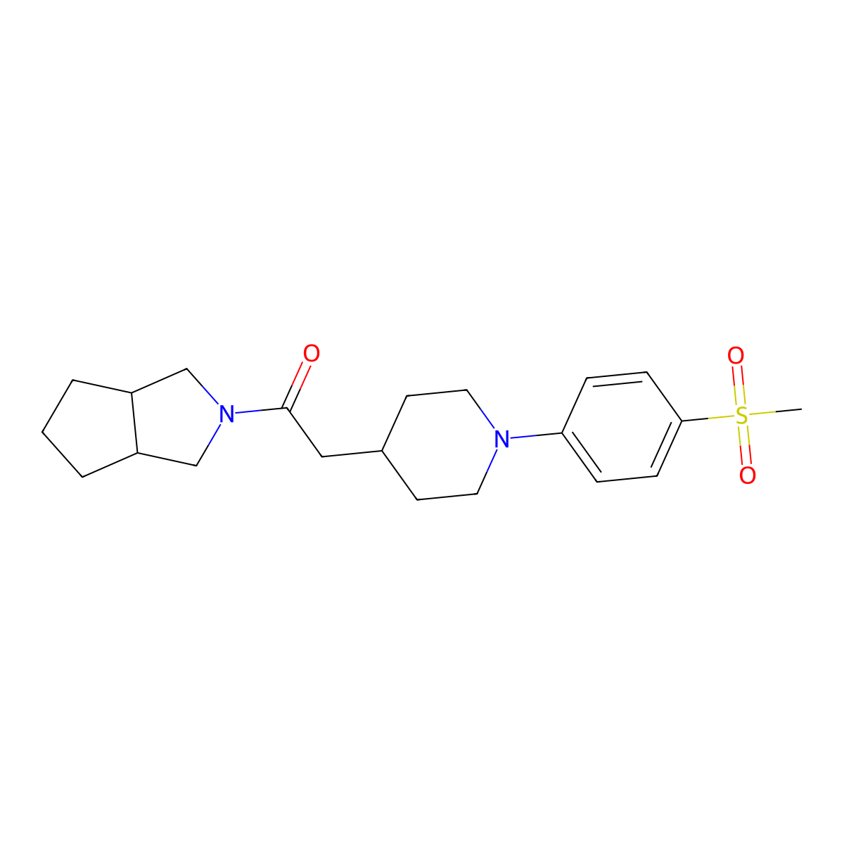 2-[1-(4-Methanesulfonylphenyl)piperidin-4-yl]-1-{octahydrocyclopenta[c]pyrrol-2-yl}ethan-1-one molecular structure, CAS 3054566-09-2