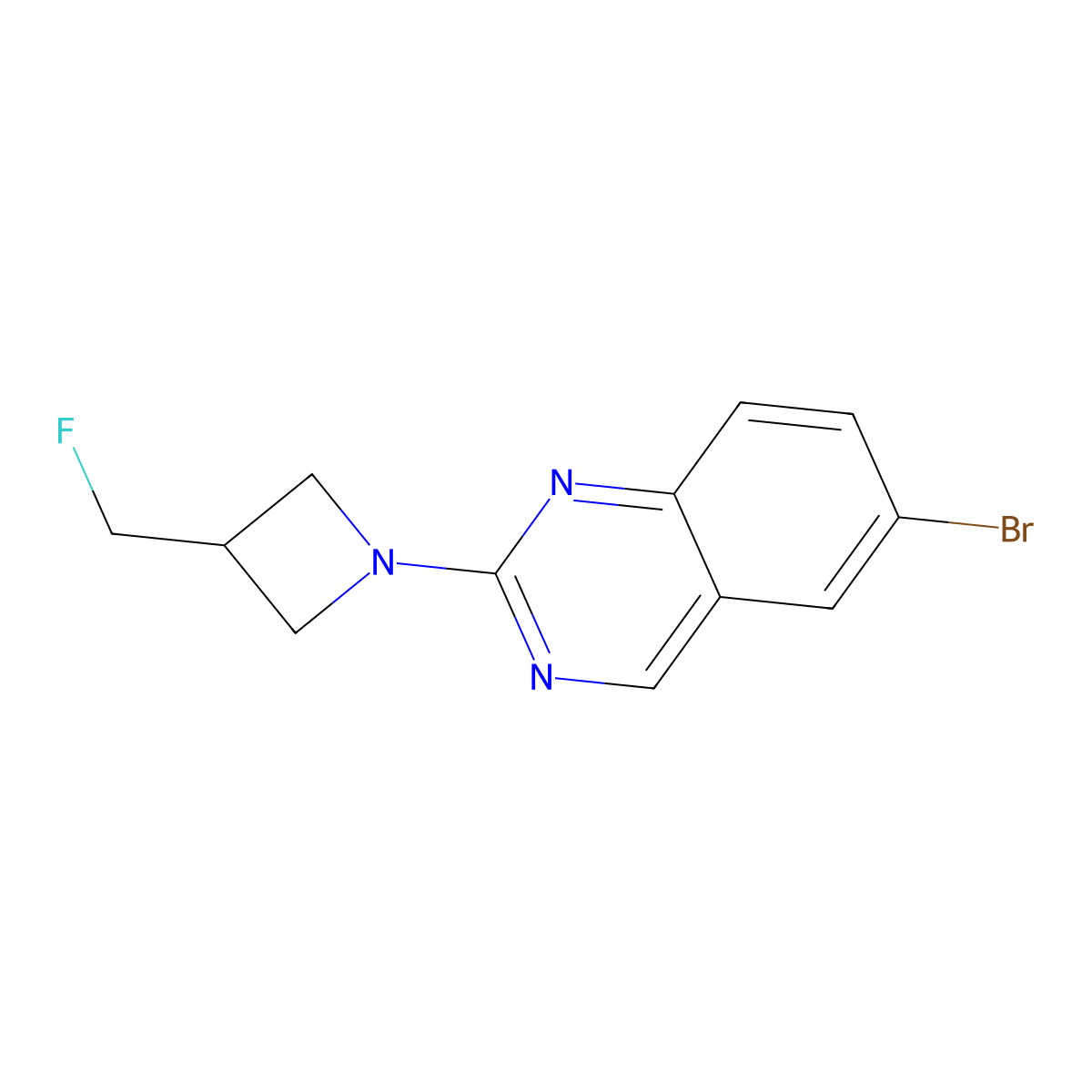 6-Bromo-2-[3-(fluoromethyl)azetidin-1-yl]quinazoline molecular structure, CAS 3054566-10-5