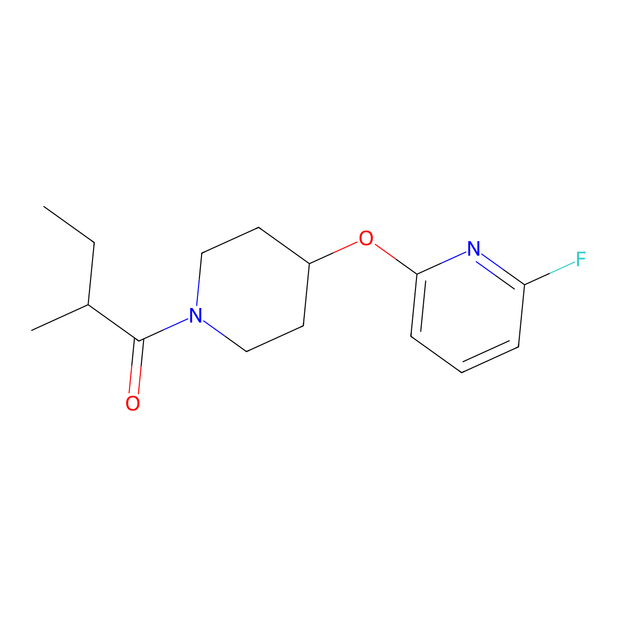 1-{4-[(6-Fluoropyridin-2-yl)oxy]piperidin-1-yl}-2-methylbutan-1-one molecular structure, CAS 3054566-25-2