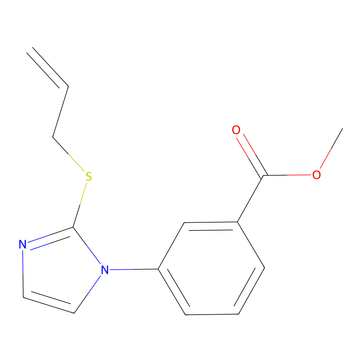 methyl 3-[2-(prop-2-en-1-ylsulfanyl)-1H-imidazol-1-yl]benzoate molecular structure, CAS 3054566-35-4
