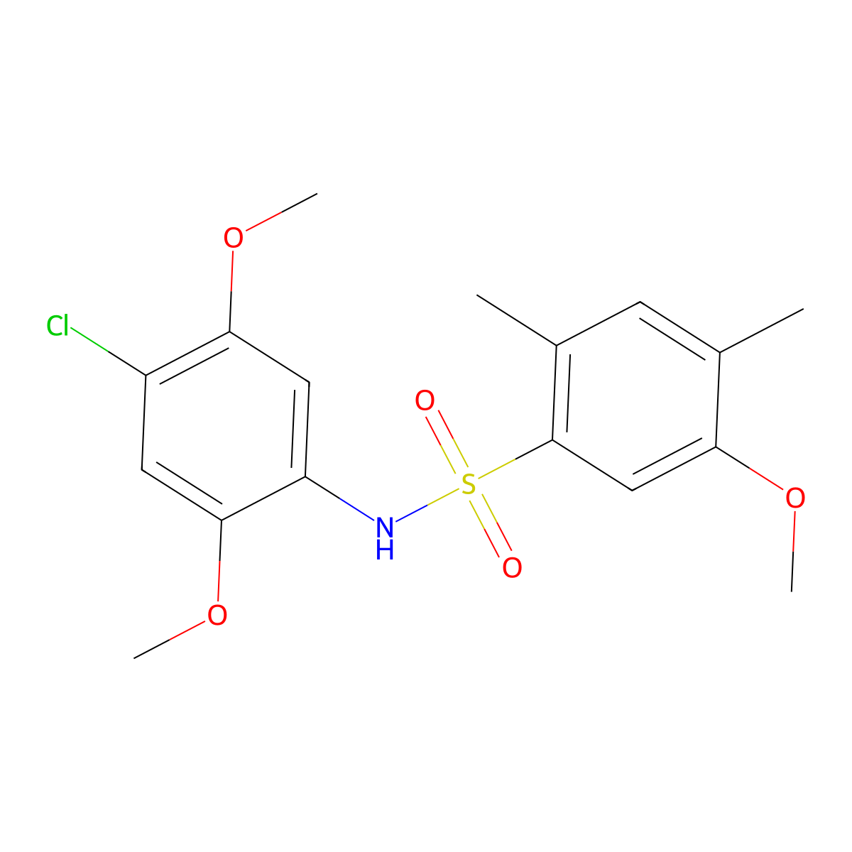 N-(4-chloro-2,5-dimethoxyphenyl)-5-methoxy-2,4-dimethylbenzene-1-sulfonamide molecular structure, CAS 3054566-37-6