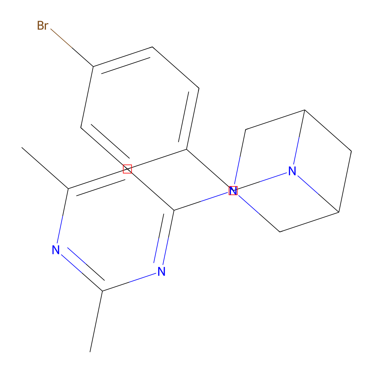 6-[(4-Bromophenyl)methyl]-3-(2,6-dimethylpyrimidin-4-yl)-3,6-diazabicyclo[3.1.1]heptane molecular structure, CAS 3054566-39-8