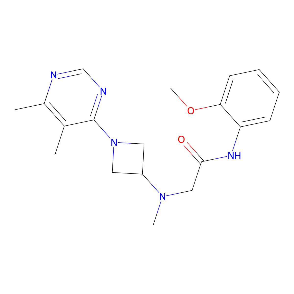 2-{[1-(5,6-dimethylpyrimidin-4-yl)azetidin-3-yl](methyl)amino}-N-(2-methoxyphenyl)acetamide molecular structure, CAS 3054566-45-6