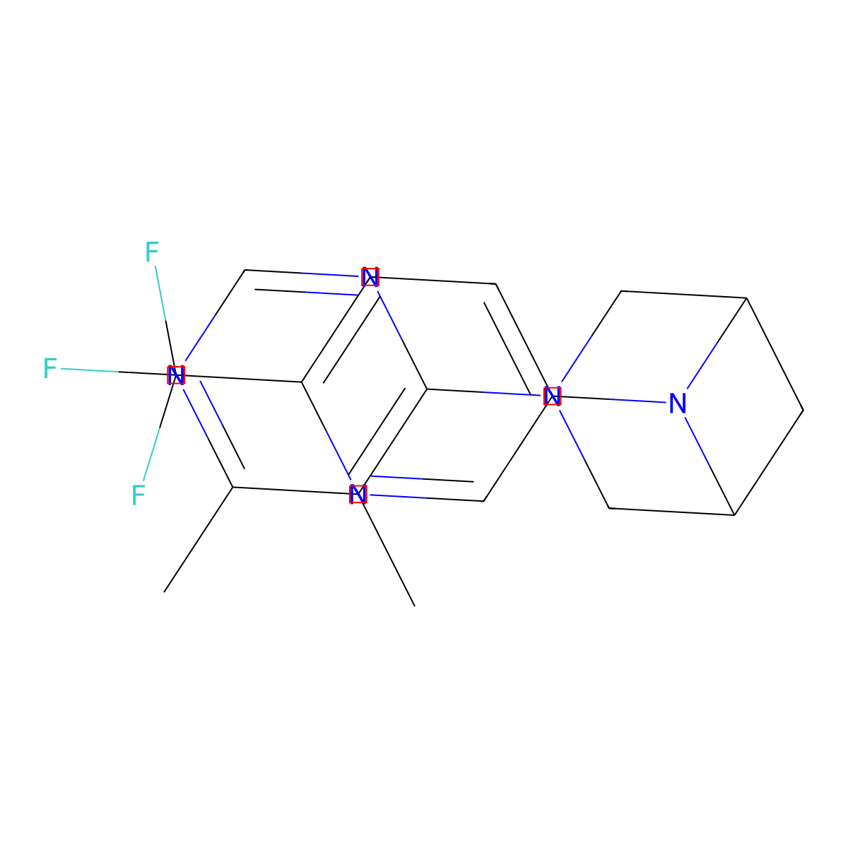 3-(5,6-Dimethylpyrimidin-4-yl)-6-[6-(trifluoromethyl)pyridin-3-yl]-3,6-diazabicyclo[3.1.1]heptane molecular structure, CAS 3054566-48-9