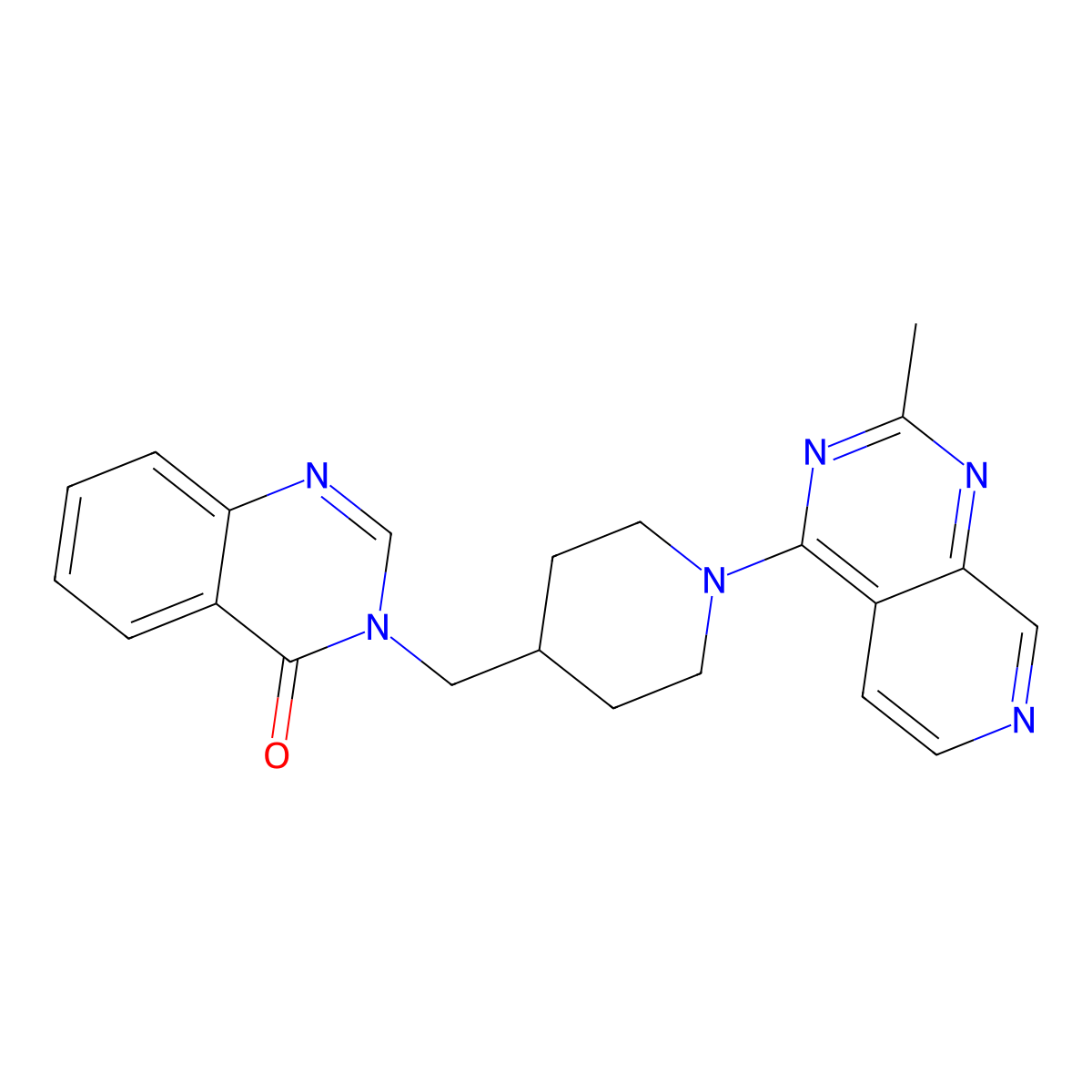 3-[(1-{2-Methylpyrido[3,4-d]pyrimidin-4-yl}piperidin-4-yl)methyl]-3,4-dihydroquinazolin-4-one molecular structure, CAS 3054566-69-4