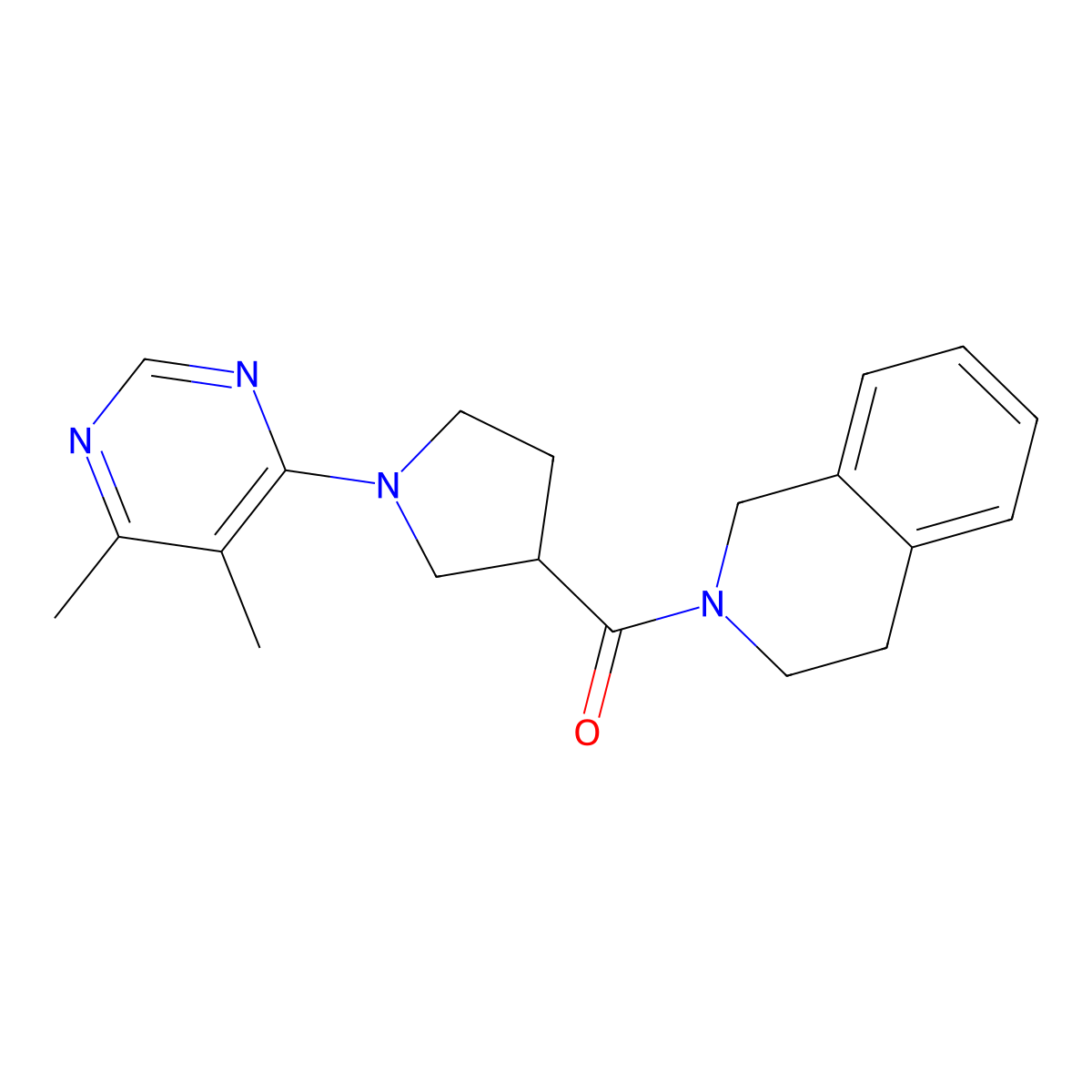 2-[1-(5,6-Dimethylpyrimidin-4-yl)pyrrolidine-3-carbonyl]-1,2,3,4-tetrahydroisoquinoline molecular structure, CAS 3054566-81-0
