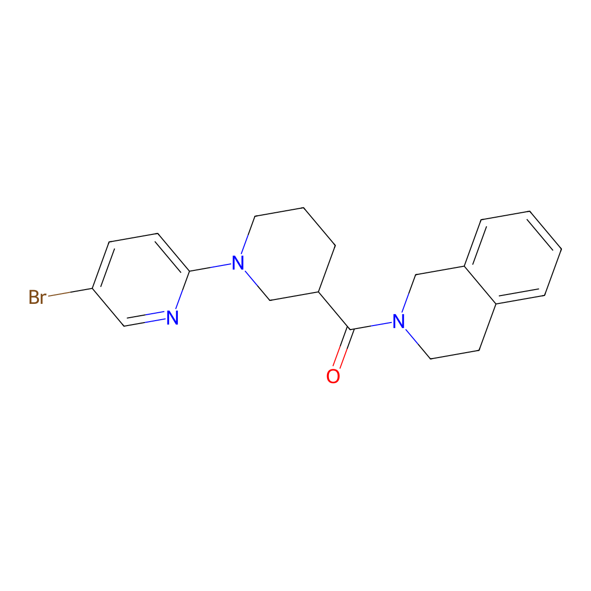 2-[1-(5-Bromopyridin-2-yl)piperidine-3-carbonyl]-1,2,3,4-tetrahydroisoquinoline molecular structure, CAS 3054566-85-4