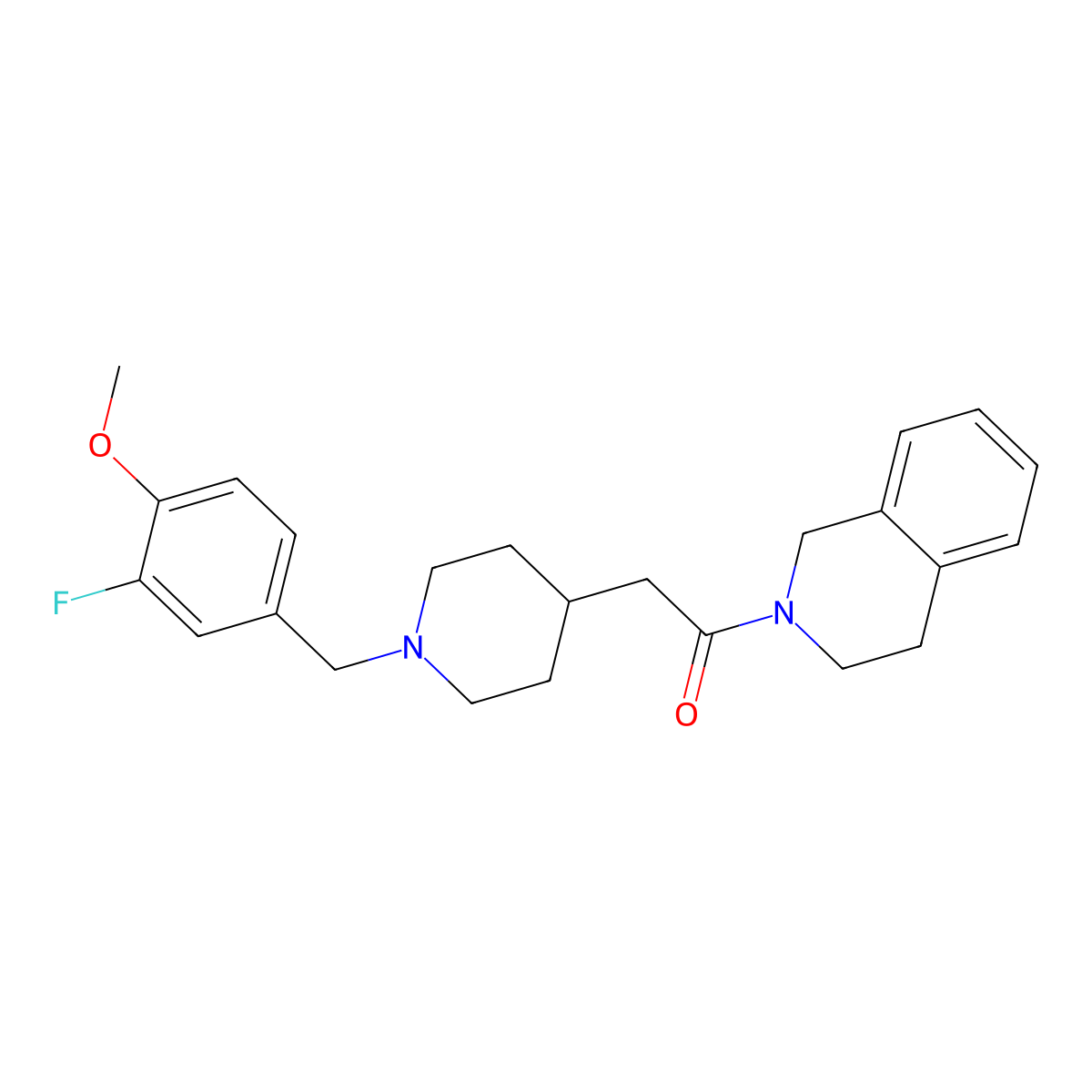 2-{1-[(3-Fluoro-4-methoxyphenyl)methyl]piperidin-4-yl}-1-(1,2,3,4-tetrahydroisoquinolin-2-yl)ethan-1-one molecular structure, CAS 3054566-95-6