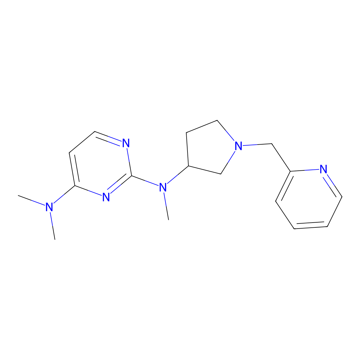 N2,N4,N4-trimethyl-N2-{1-[(pyridin-2-yl)methyl]pyrrolidin-3-yl}pyrimidine-2,4-diamine molecular structure, CAS 3054567-00-6
