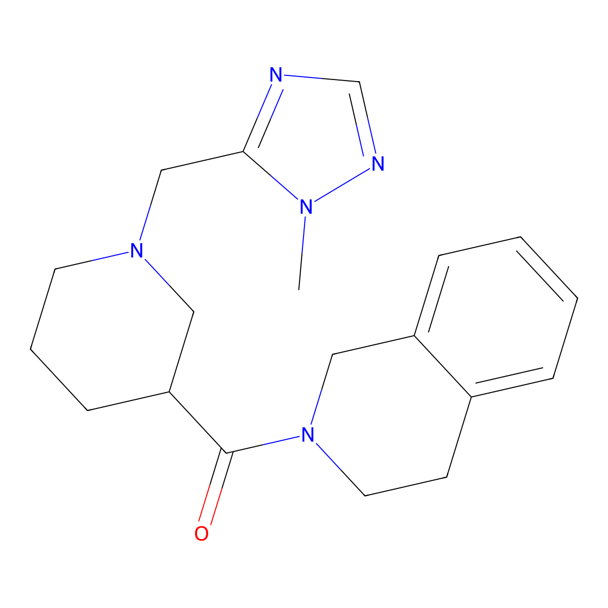 2-{1-[(1-methyl-1H-1,2,4-triazol-5-yl)methyl]piperidine-3-carbonyl}-1,2,3,4-tetrahydroisoquinoline molecular structure, CAS 3054567-06-2