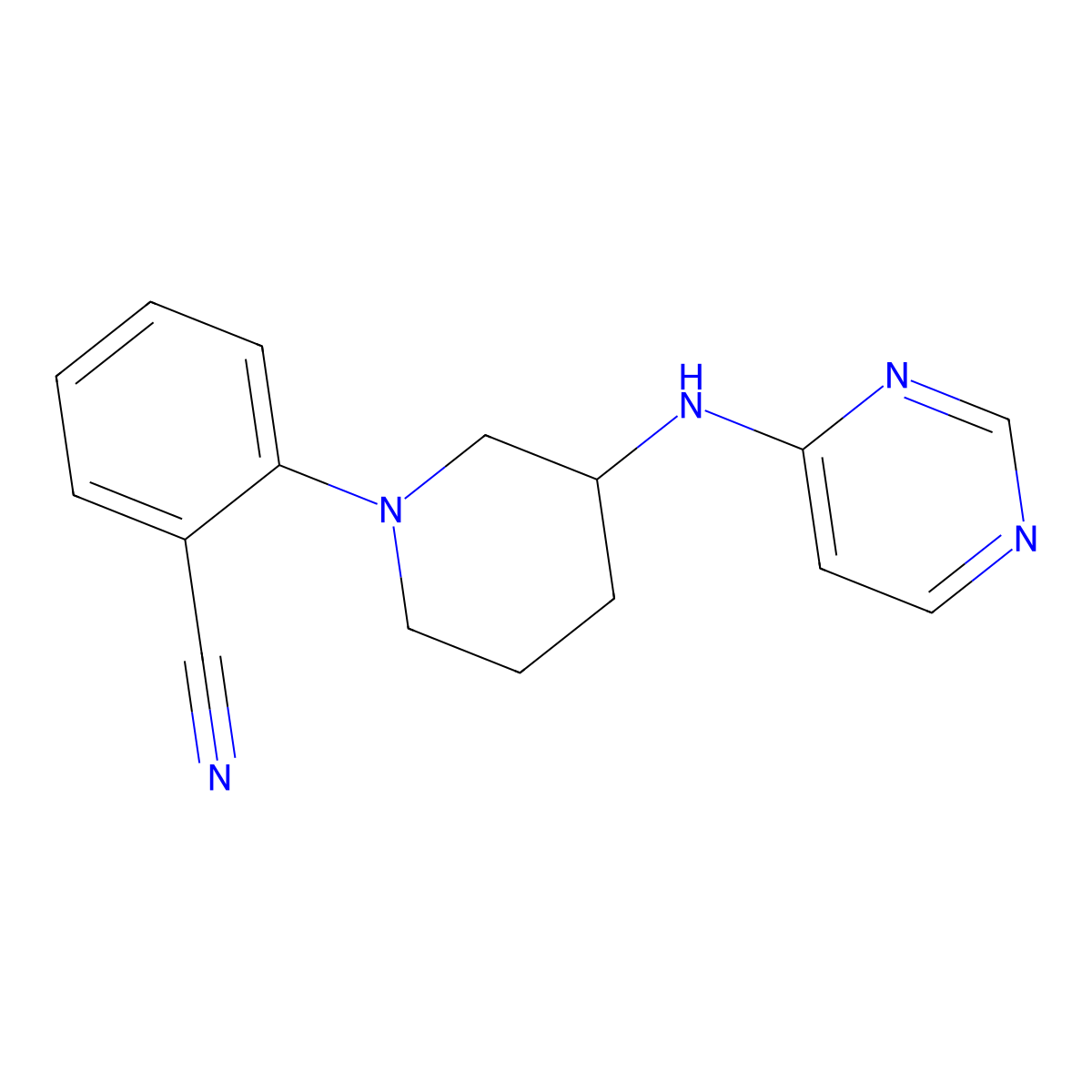 2-{3-[(Pyrimidin-4-yl)amino]piperidin-1-yl}benzonitrile molecular structure, CAS 3054567-23-3